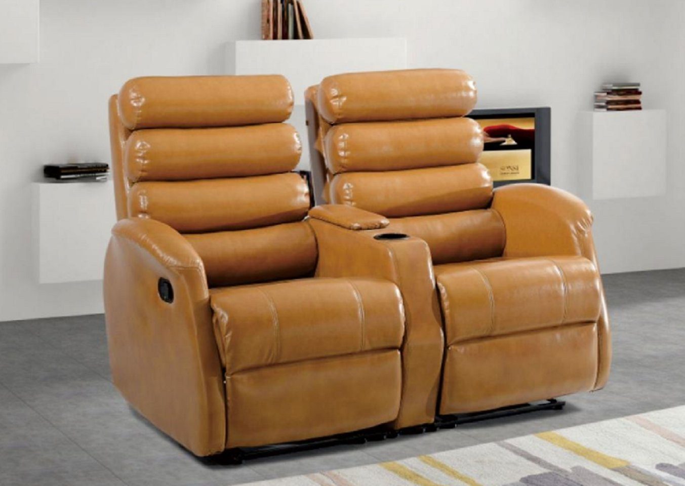 JVmoebel 2-Sitzer Braun Sofa Luxus Wohnzimmer Leder Modern Design Möbel Neu, 1 Teile, Made in Europe