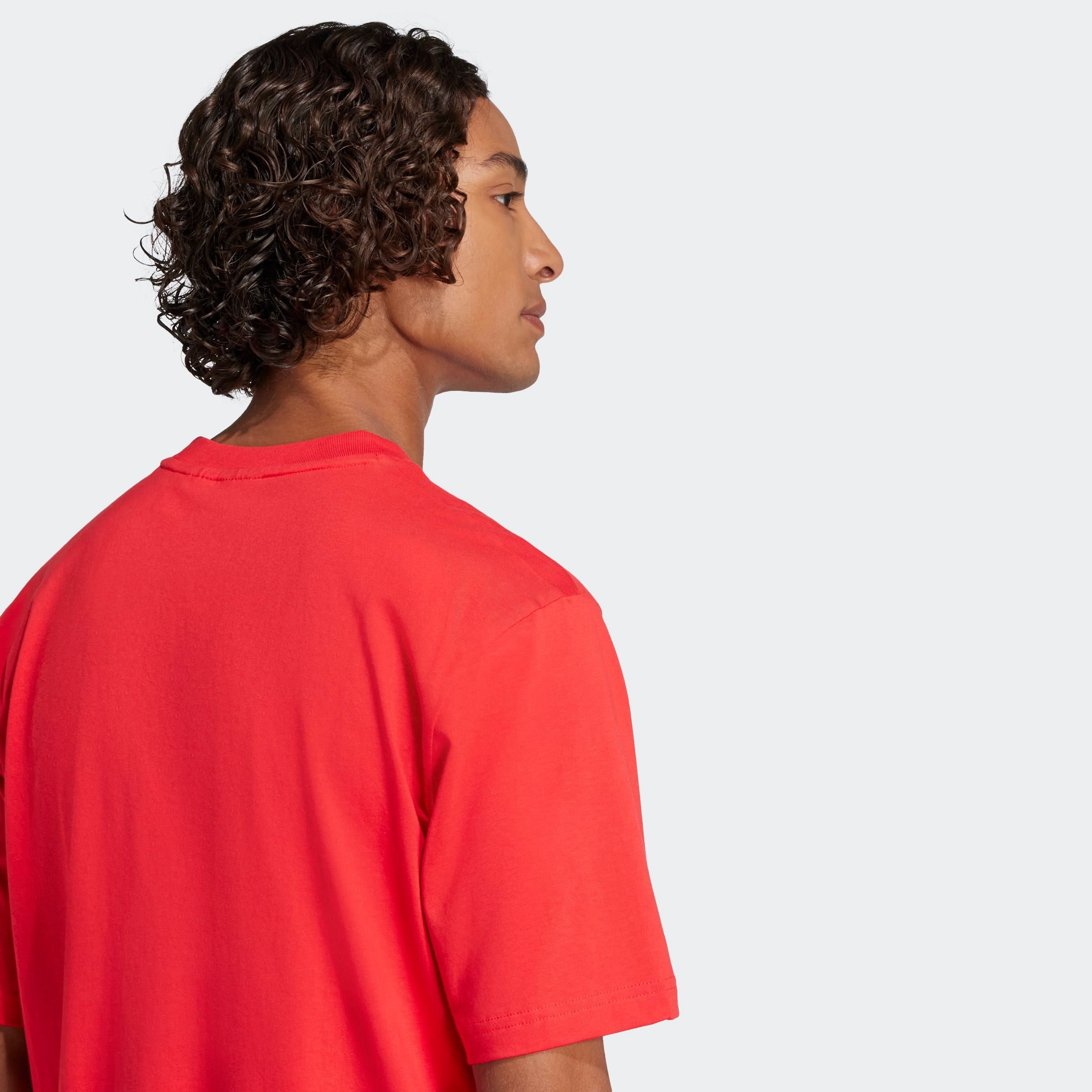 adidas Sportswear T-Shirt ESSENTIALS LINEAR SINGLE JERSEY überschnittene Schultern, Kurzarmdesign, aus Baumwolljersey – Bild 5 von 5