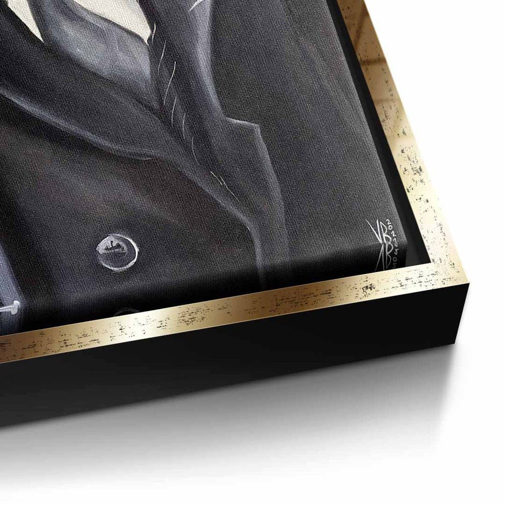 DOTCOMCANVAS® Leinwandbild, Viqa - Motivationsbild Rahmen Mafia designed weißer Art by - Premium