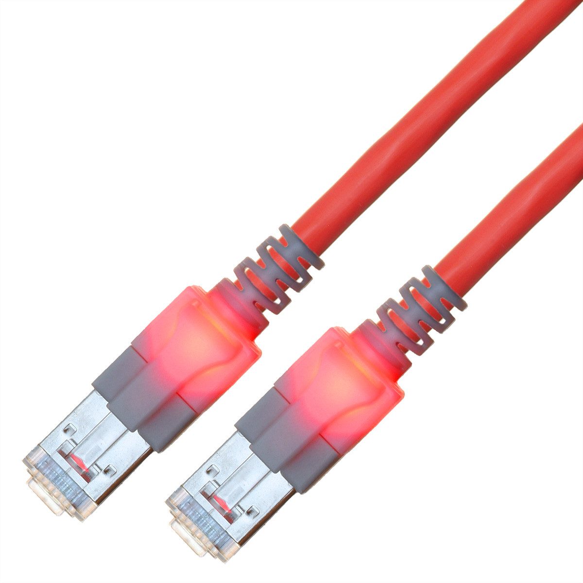 Easylan DualBoot LED Patchkabel RJ45 S/FTP Cat.6 (Class E) LAN-Kabel, RJ-45 Männlich (Stecker), RJ-45 Männlich (Stecker) (200.0 cm), mit saCon Stecker, LSOH