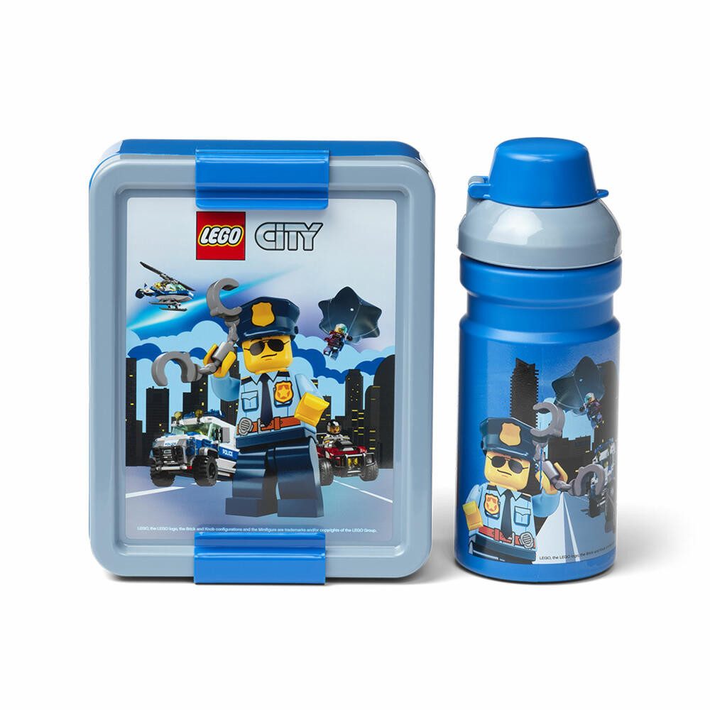 NHG Lunchbox LEGO Lunch Set 2-tlg. - LEGO City, PP-Kunststoff, Silikon, (Set, 2-tlg), mit Trinkflasche