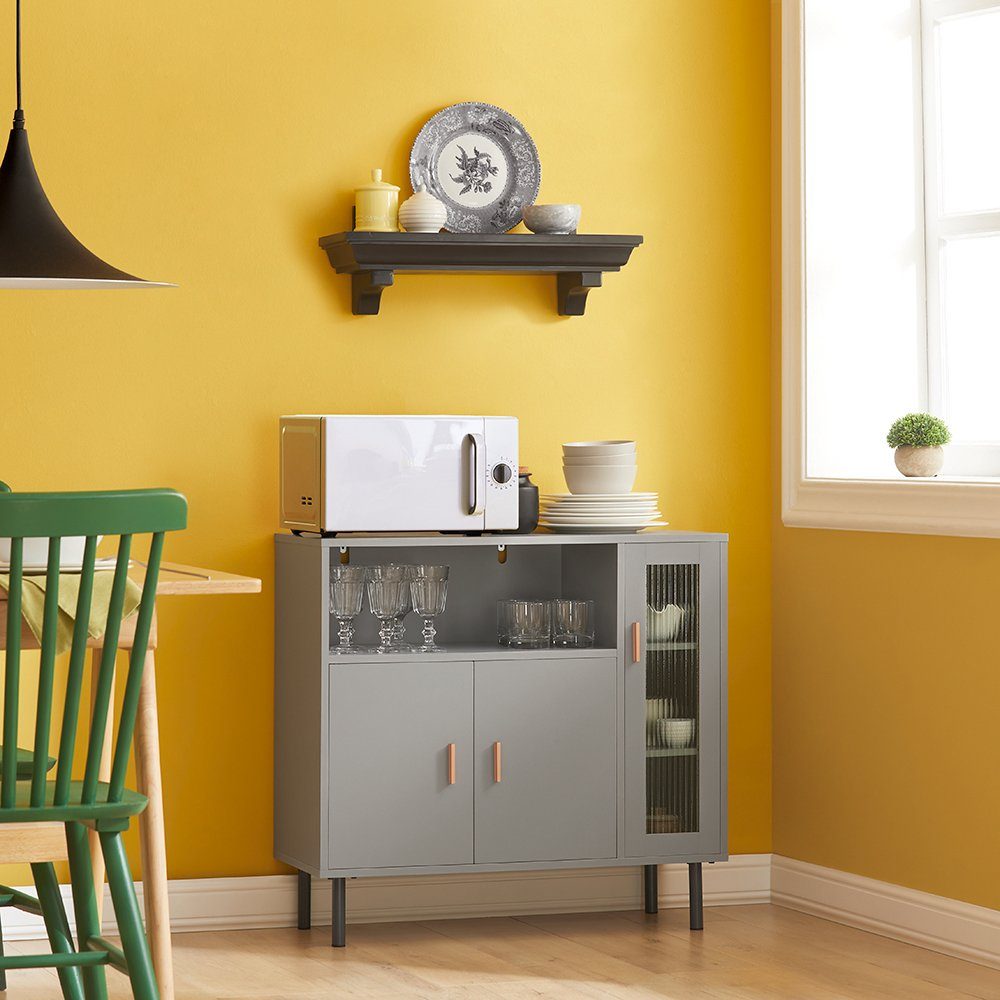 SoBuy Küchenschrank Mikrowellenschrank Sideboard Kommode Buffet FSB82-HG günstig online kaufen