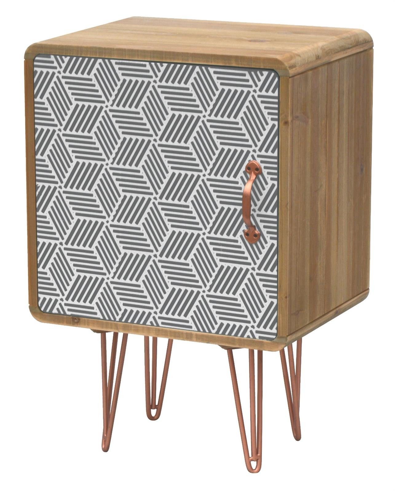 Livin Hill Nachttisch Portofino, Handbemalt, ungewöhnliche Muster, used-Look Farbverluste