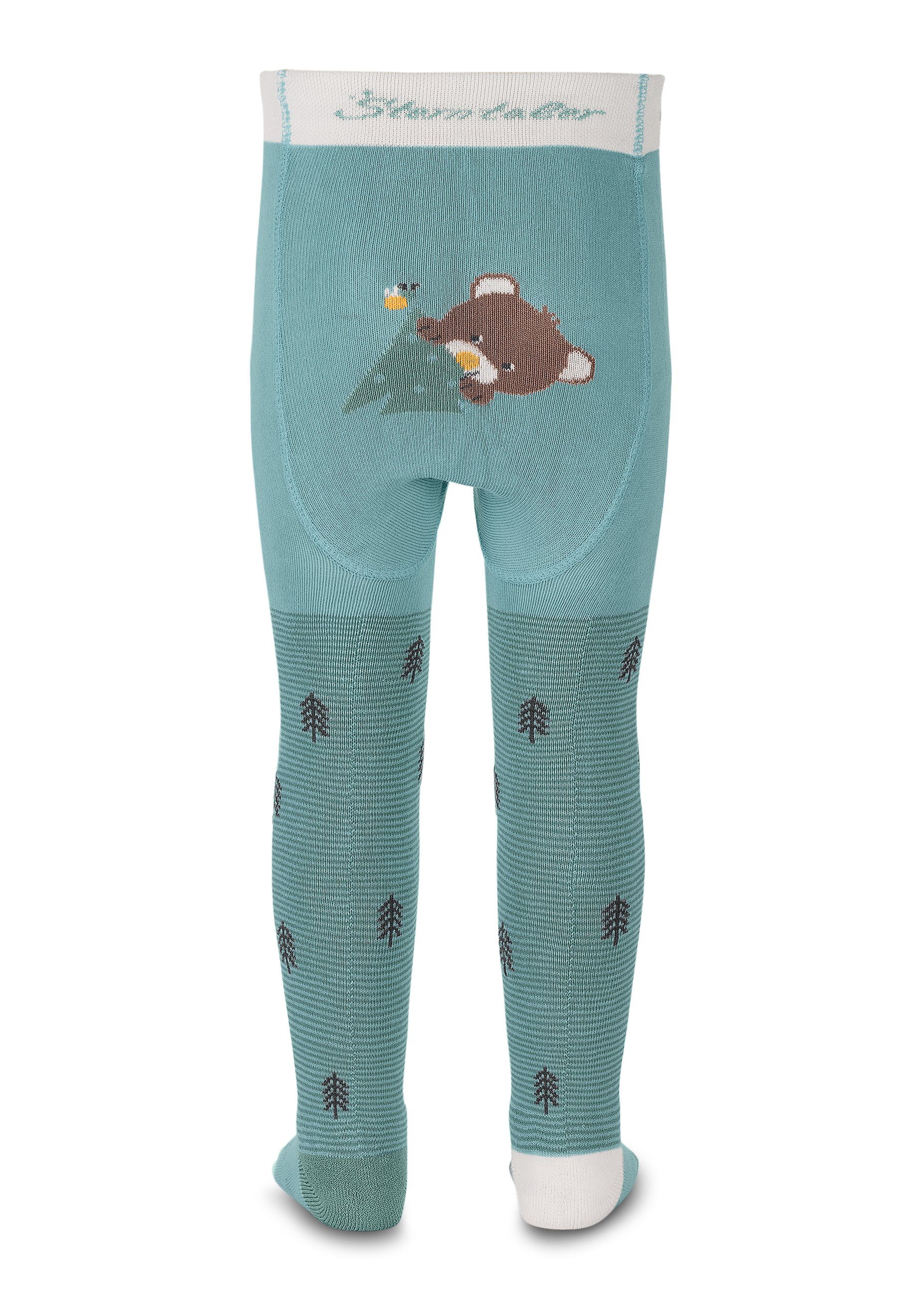 Sterntaler® Strumpfhose Krabbelstrumpfhose Ben (1 St) Strumpfhose mit Wald- und Bär-Motiv, ABS-Noppen & Frottee-Polsterung