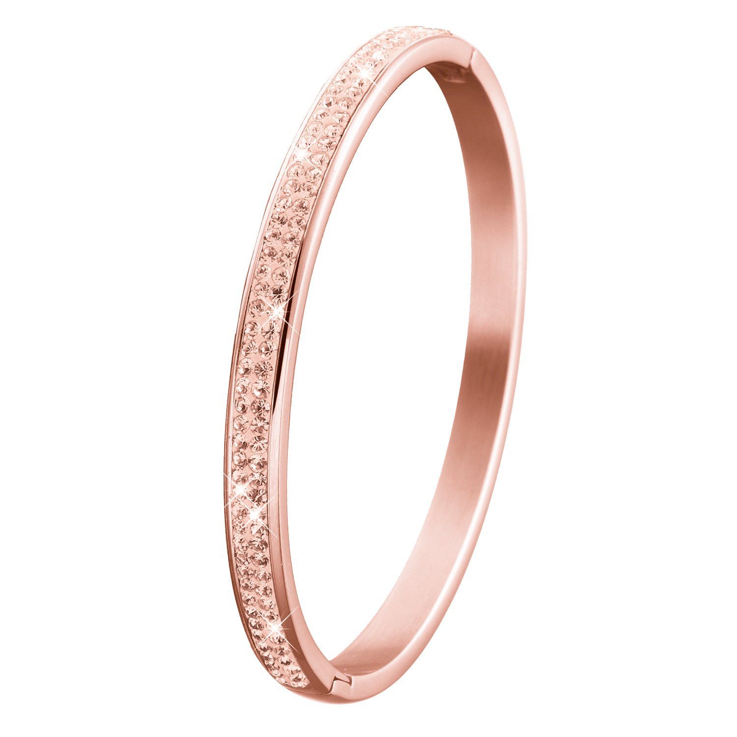 LUCARDI Armreif Armband - Stahl - Rose - Kristall - Kinder