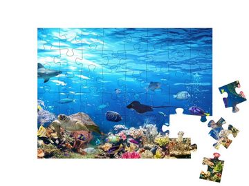 puzzleYOU Puzzle Unterwasser-Szene mit Korallenriff und Fischen, 48 Puzzleteile, puzzleYOU-Kollektionen Unterwasser