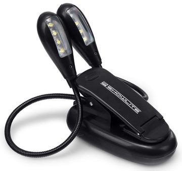 Showlite Notenpult Bright Light 8 LED Notenpultleuchte, (Clip Leselampe, 3-tlg., Inkl. Batterien und USB-Kabel), Stromversorgung über Batterie oder Netzteil