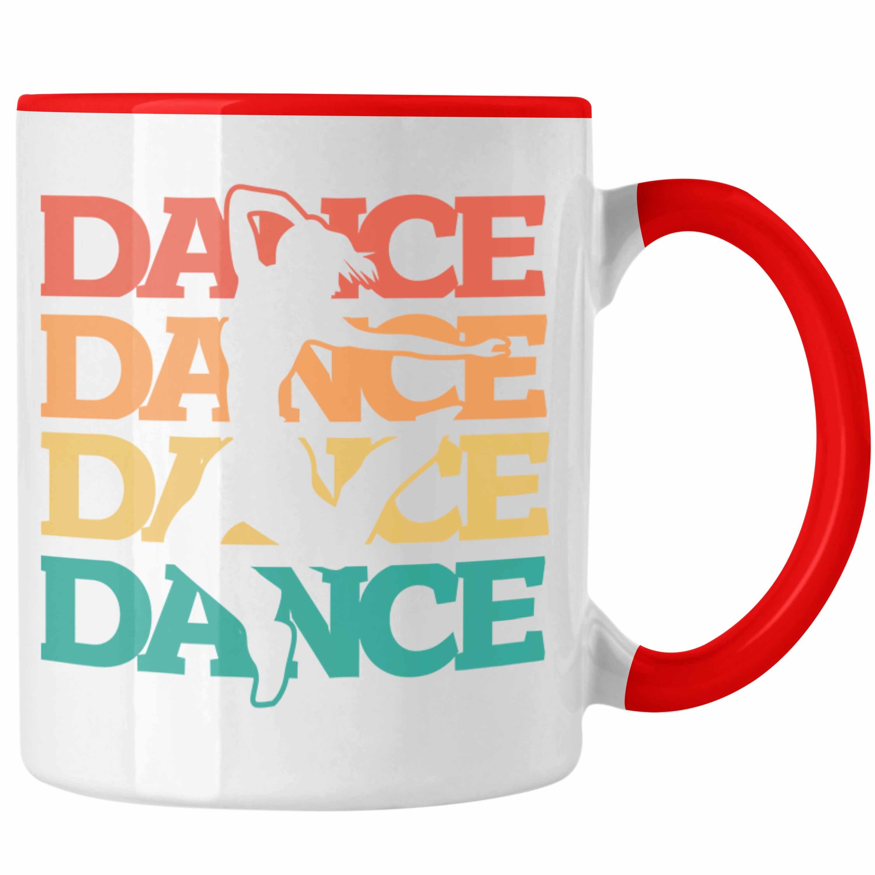 Trendation Tasse Lustige Tänzer Tasse Geschenk für Tanzbegeisterte Tanzlehrer Grafik D Rot