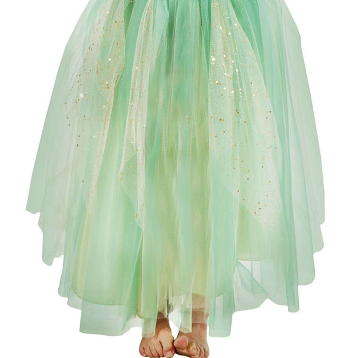CHAKS Feen-Kostüm Elvina Kleid, Flügel und Stirnband für Kinder Grün Elfe