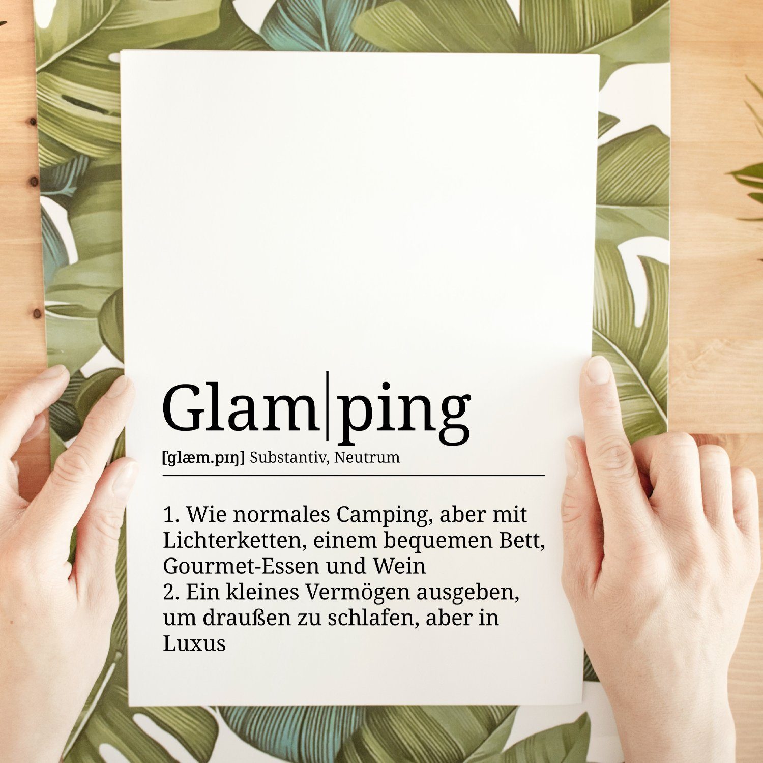 Tigerlino Poster Glamping Definition Camping Geschenk - Glamourous Wandbild
