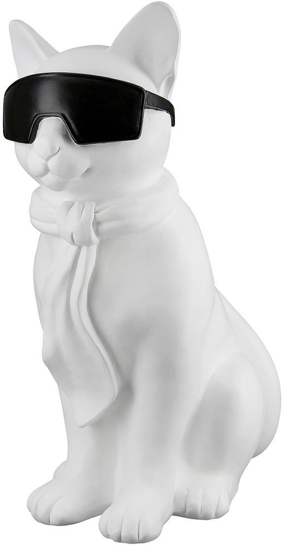Casablanca by Gilde Tierfigur Katze weiß, Hero (1 schwarz St) mit Cat Brille