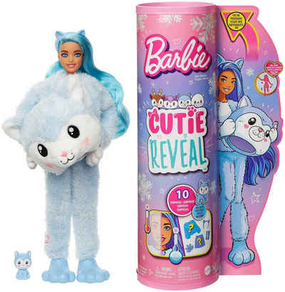 Barbie Anziehpuppe »Cutie Reveal Winter Sparkle Series, Husky«, mit Farbwechselfunktion