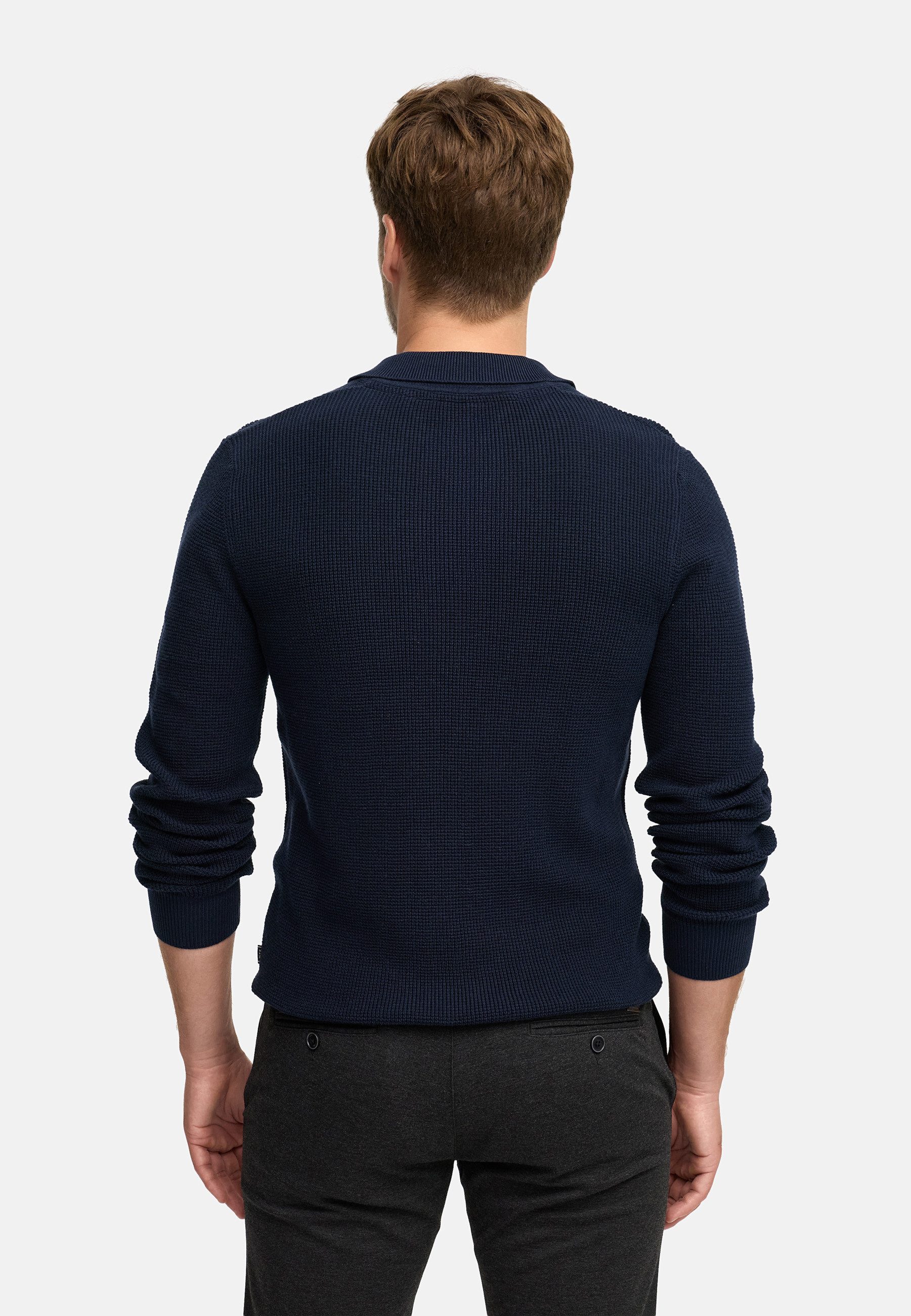 Jeff Strickpullover Herren JFTristan polo Pullover Herrenpullover mit Polokragen und Knopfleiste
