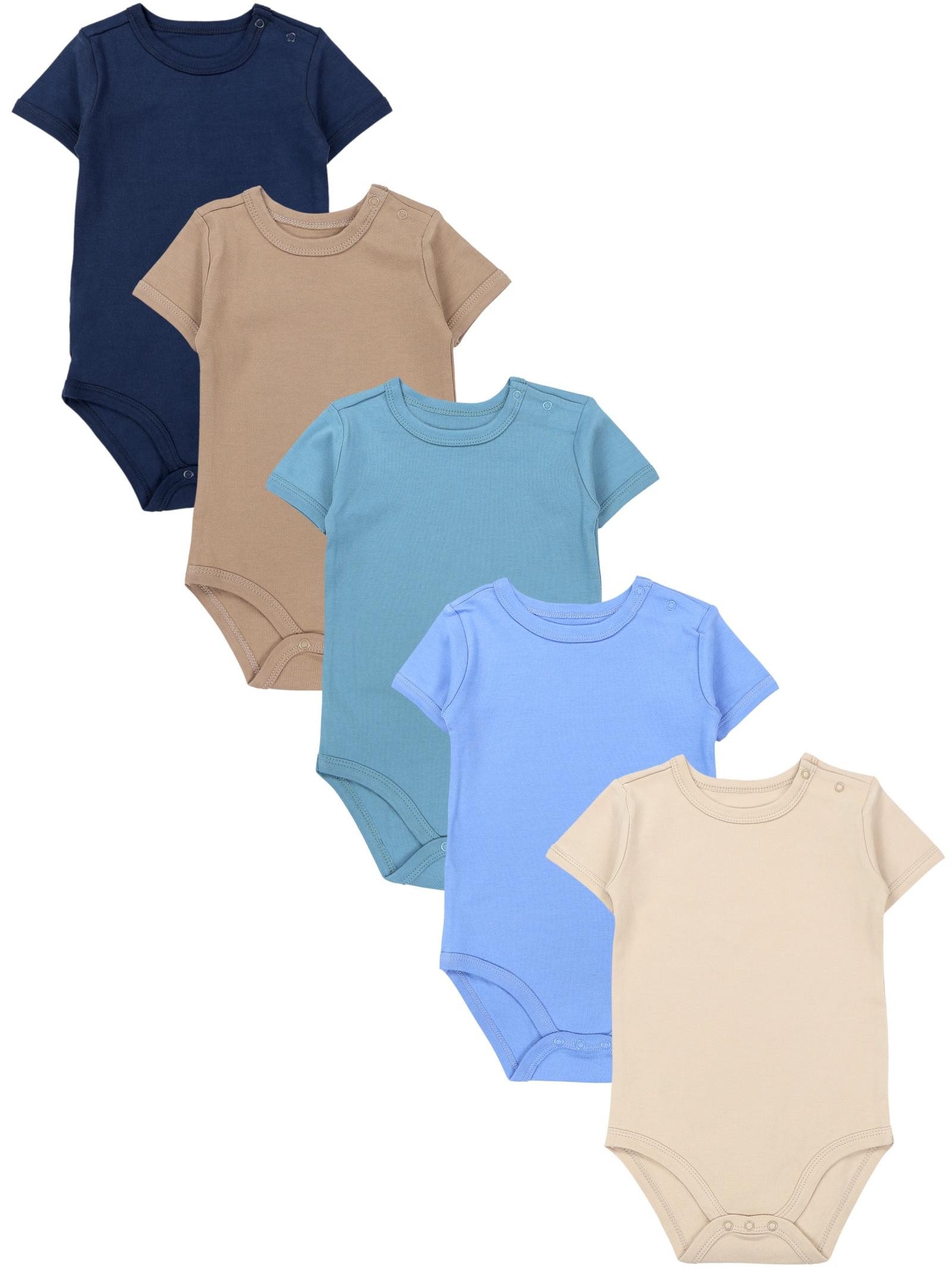 TupTam Kurzarmbody TupTam Jungen Baby Body Kurzarm in Unifarben - 5er Pack