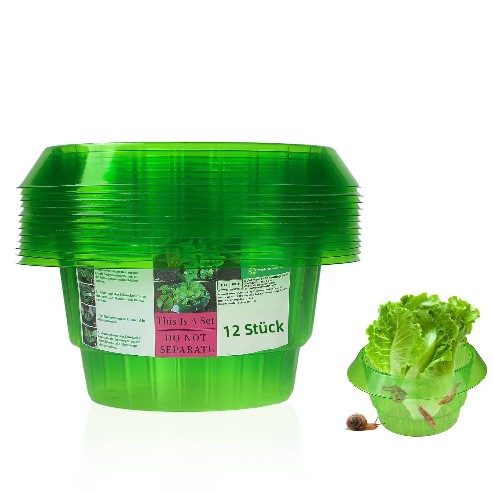 MC Star Schneckenkante 12 Stück Wiederwendbare Schneckenabwehr für Gartenpflanzen, 12-St.