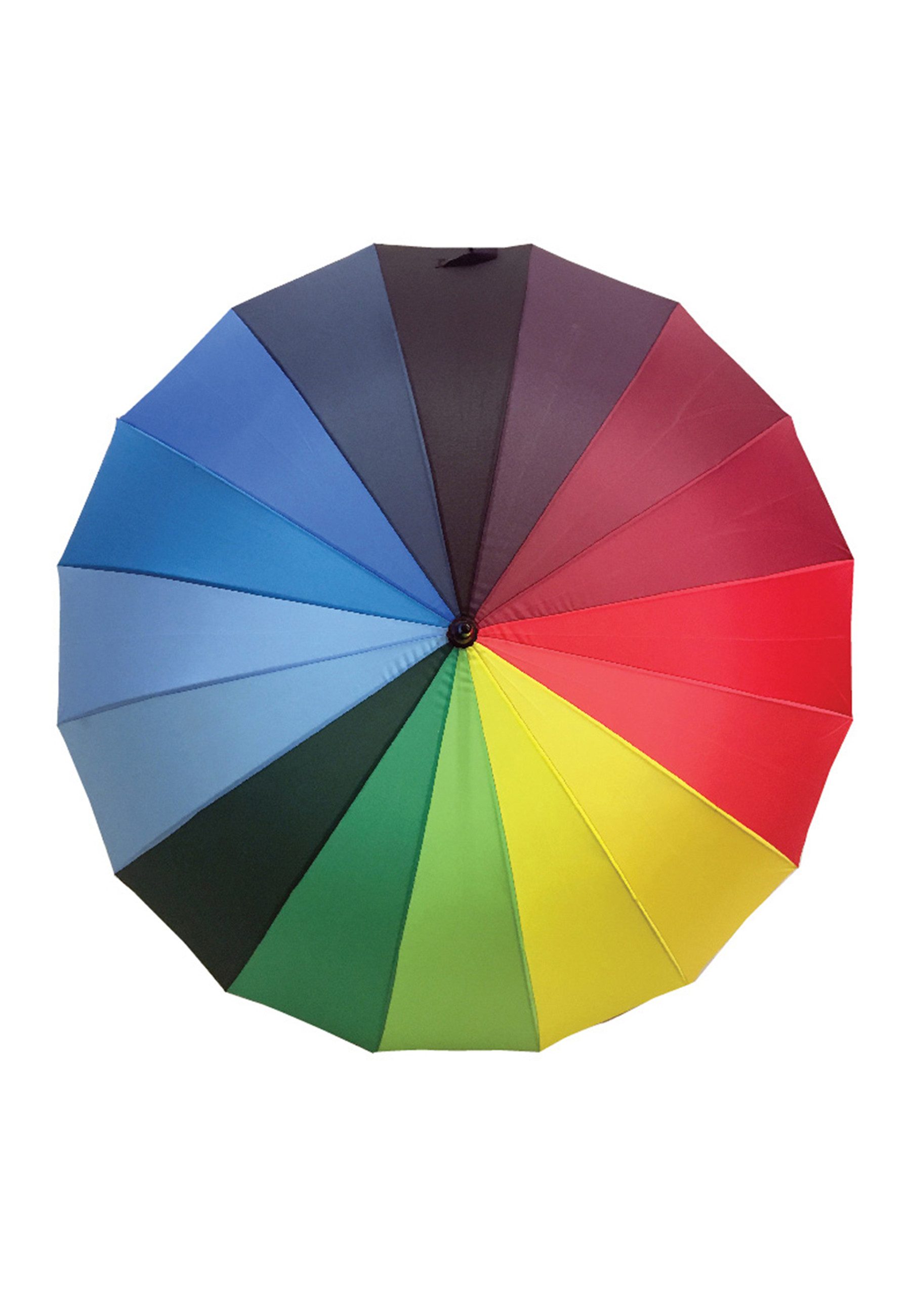 Yuhu Taschenregenschirm Regenbogen Taschenregenschirm mit Automatik & 16-facher Verstrebung
