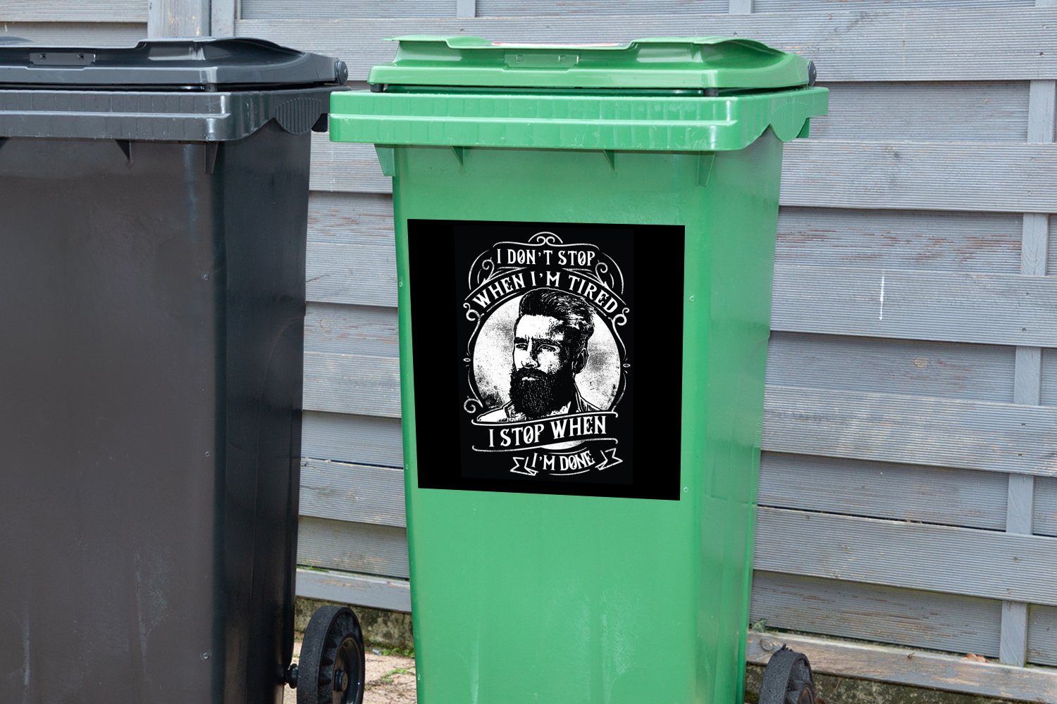 Container, Vintage Zitat - St), Männer MuchoWow Wandsticker Abfalbehälter Sticker, (1 - Mülltonne, Mülleimer-aufkleber, Mancave -