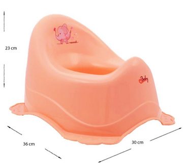 Maltex Babybadewanne 5 Teile SET – Elefant Rosa + Ständer Grau -Baden, (Made in Europe), Wanne, Sitz, Topf, WC Aufsatz, Hocker, Gestell