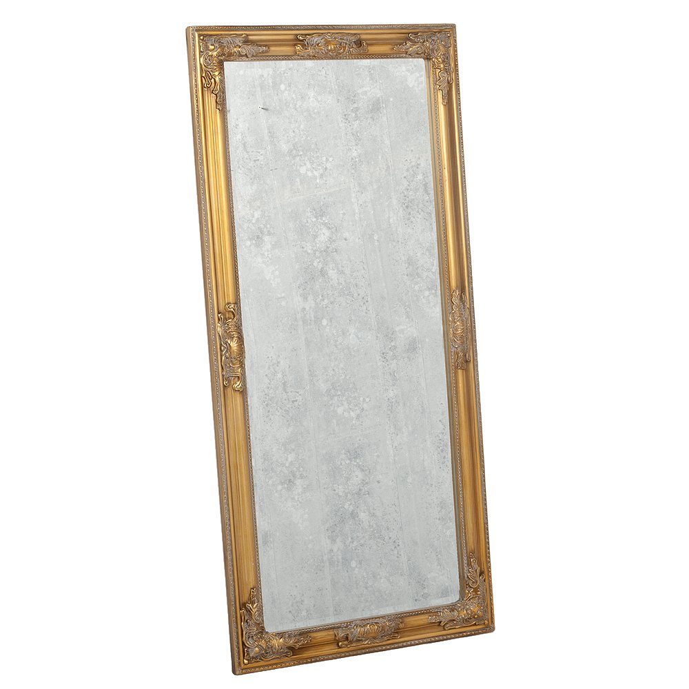 LebensWohnArt Wandspiegel Eleganter Barock Spiegel BESSA 120x60cm gold-antik Holzrahmen