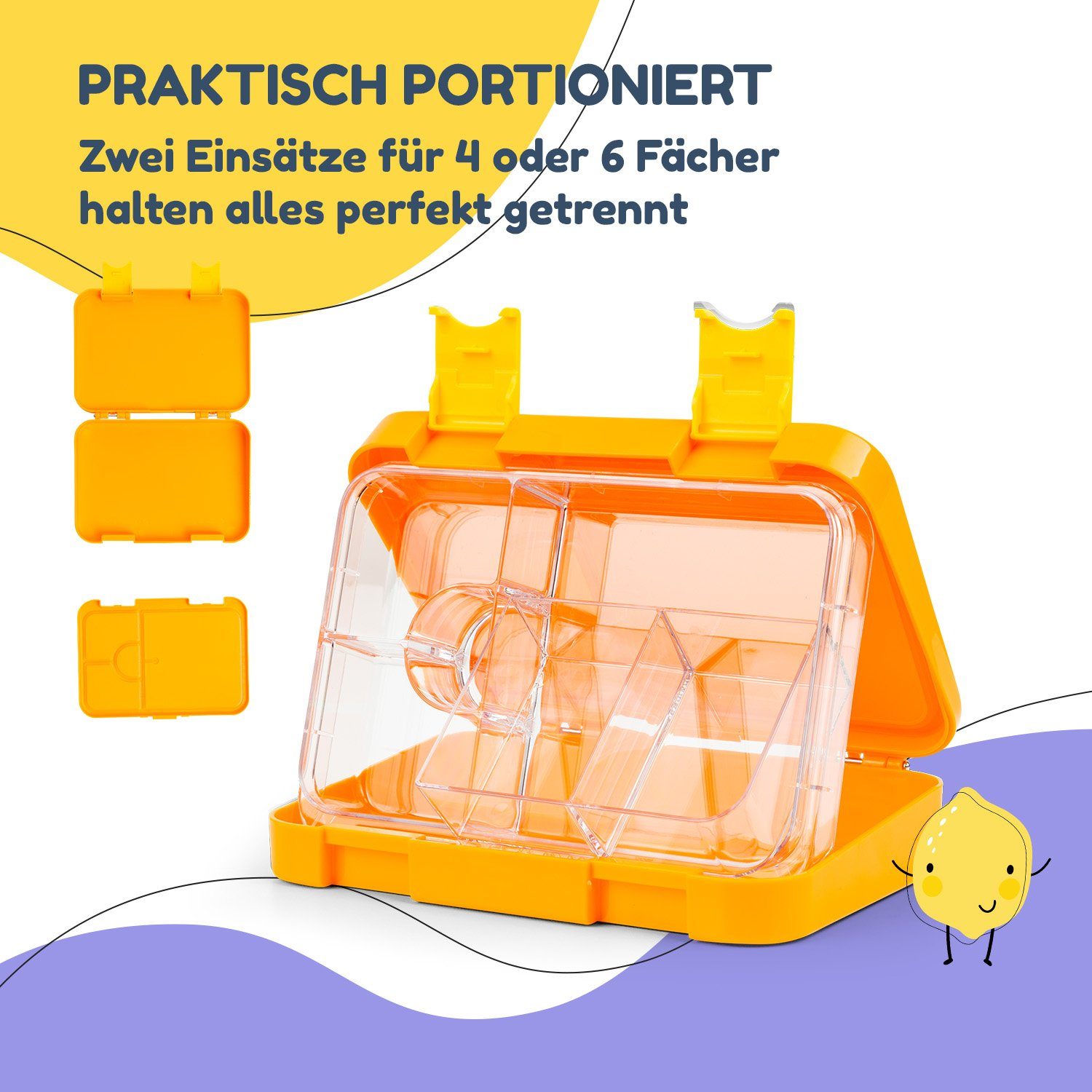 Klarstein Forest Frischhaltedose (Packung) Kunststoff, Orange Lunchbox, junior