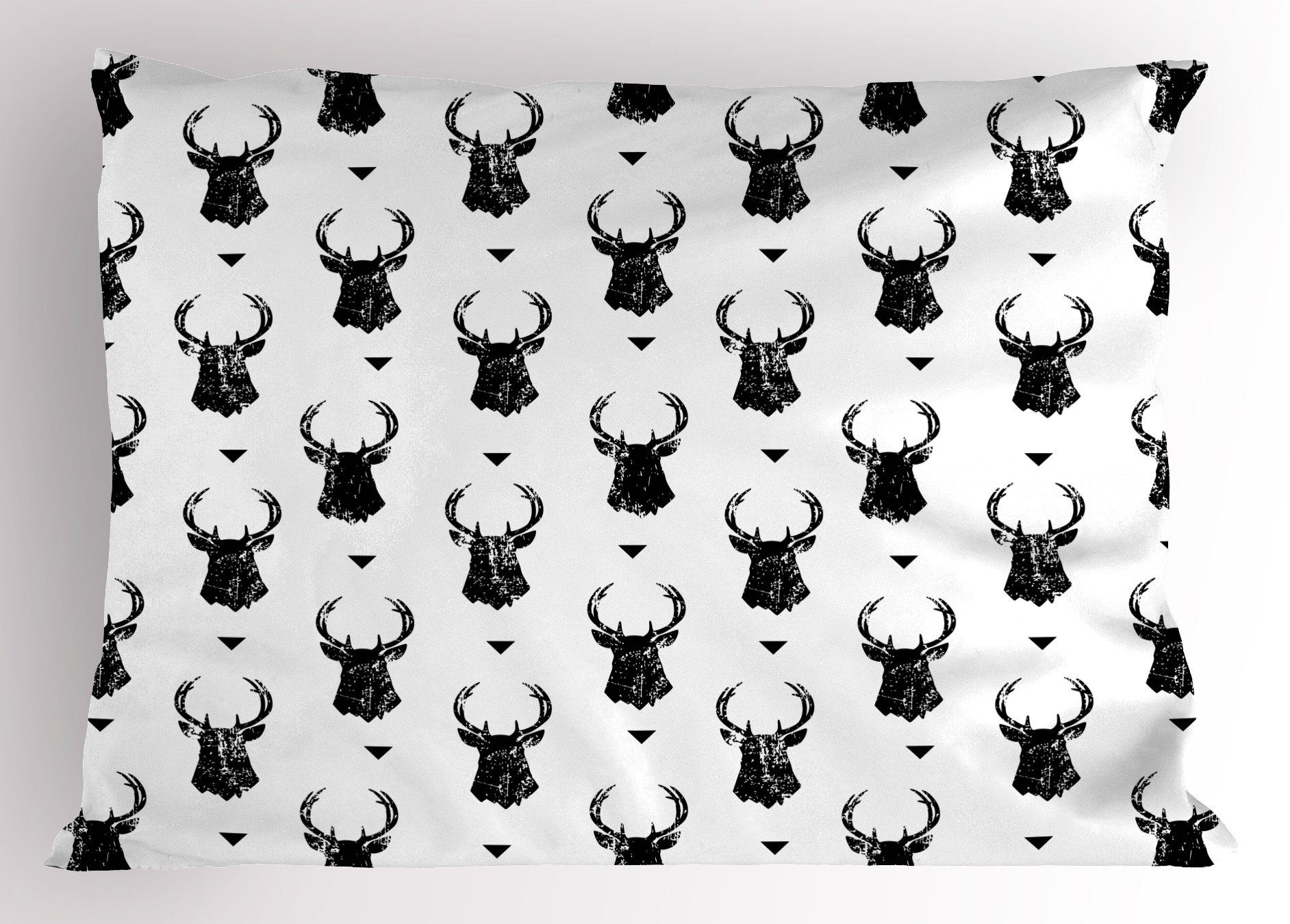 (1 Monochrome Kissenbezug, Gedruckter Abakuhaus Standard Size King Dekorativer Stück), Tierkopf Kissenbezüge Hirsch