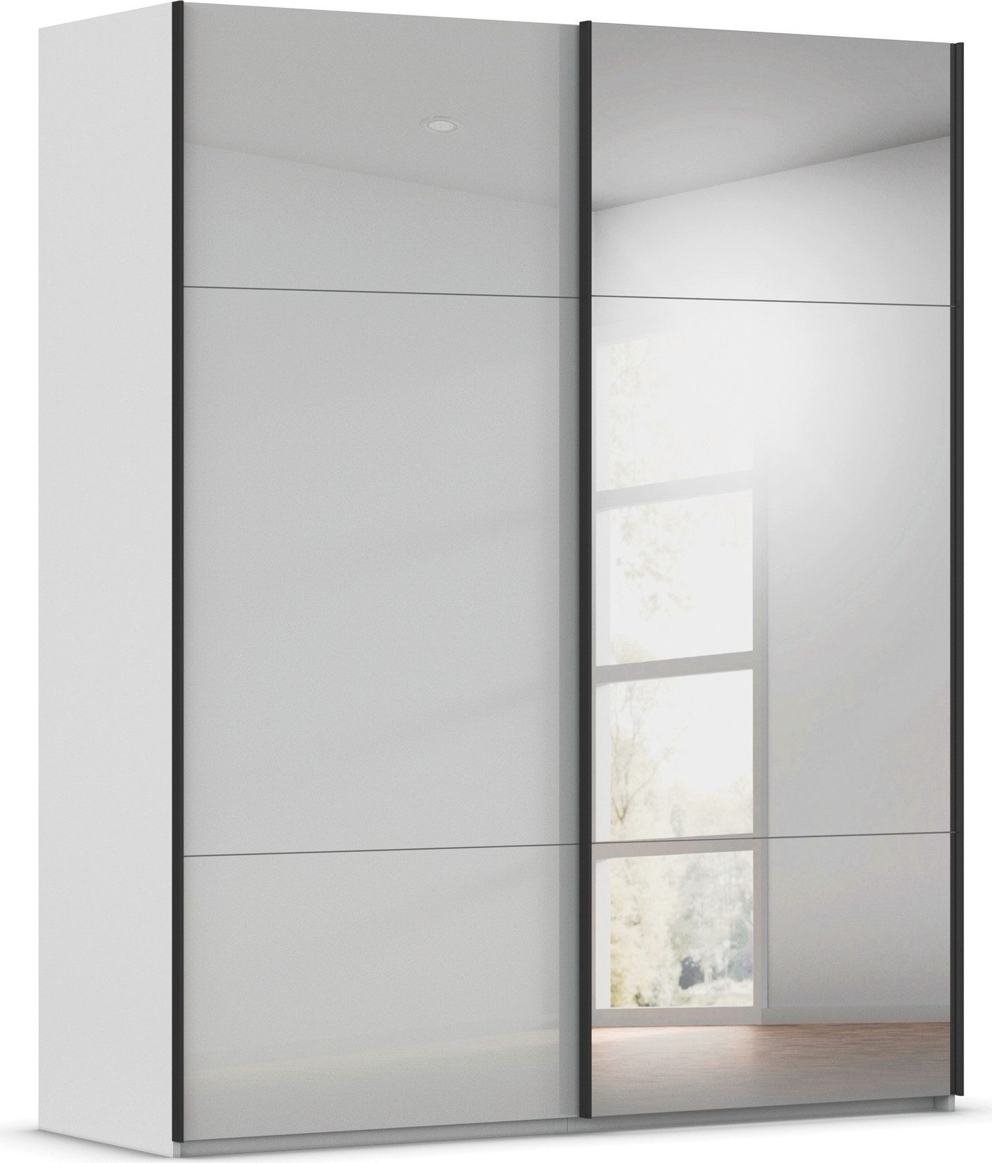 rauch Schwebetürenschrank Kleiderschrank Schrank Garderobe Schlafzimmerschrank CONTIDO (3 verschiedene Ausstattungen BASIC/CLASSIC/PREMIUM (inkl. SOFT-CLOSE) aus hochwertigem Material in 6 Breiten 2 Griff-Farben MADE IN GERMANY
