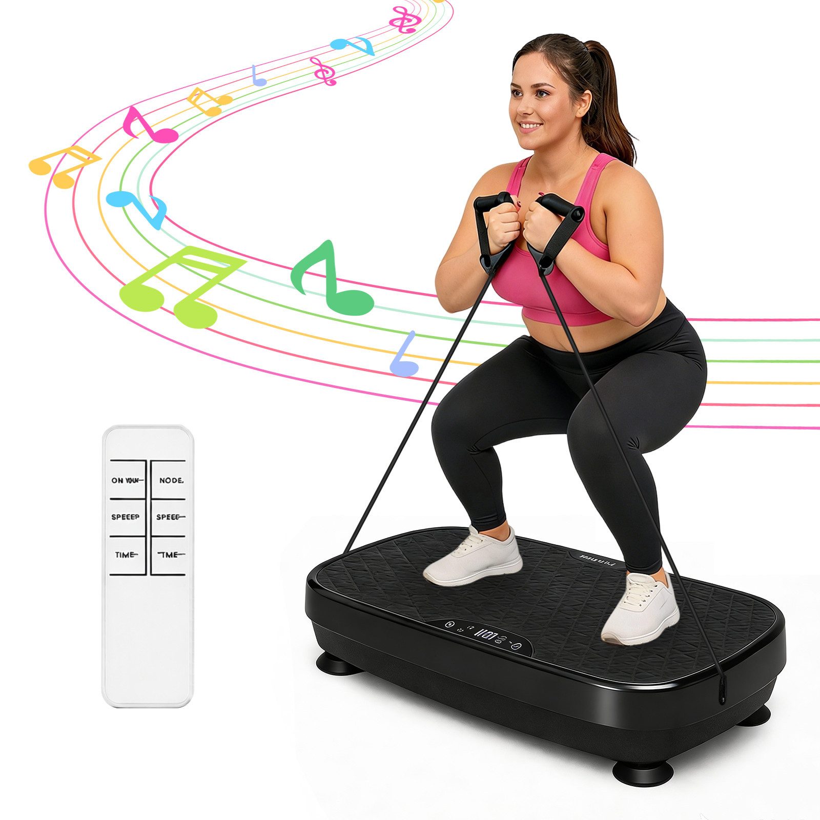 ZMH Vibrationsplatte Ganzkörpertraining - 199 Stufen Vibrationsplatten bis 150/200kg, 200 W, 199 Intensitätsstufen, Vibrationsplatten Training Bluetooth für Zuhause mit Musik-Sync