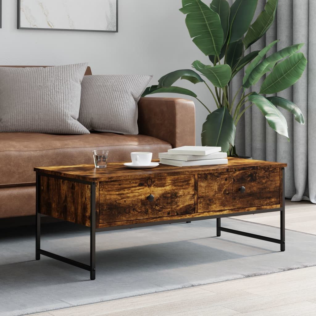 vidaXL Couchtisch Couchtisch Räuchereiche 101x49x39,5 cm günstig online kaufen