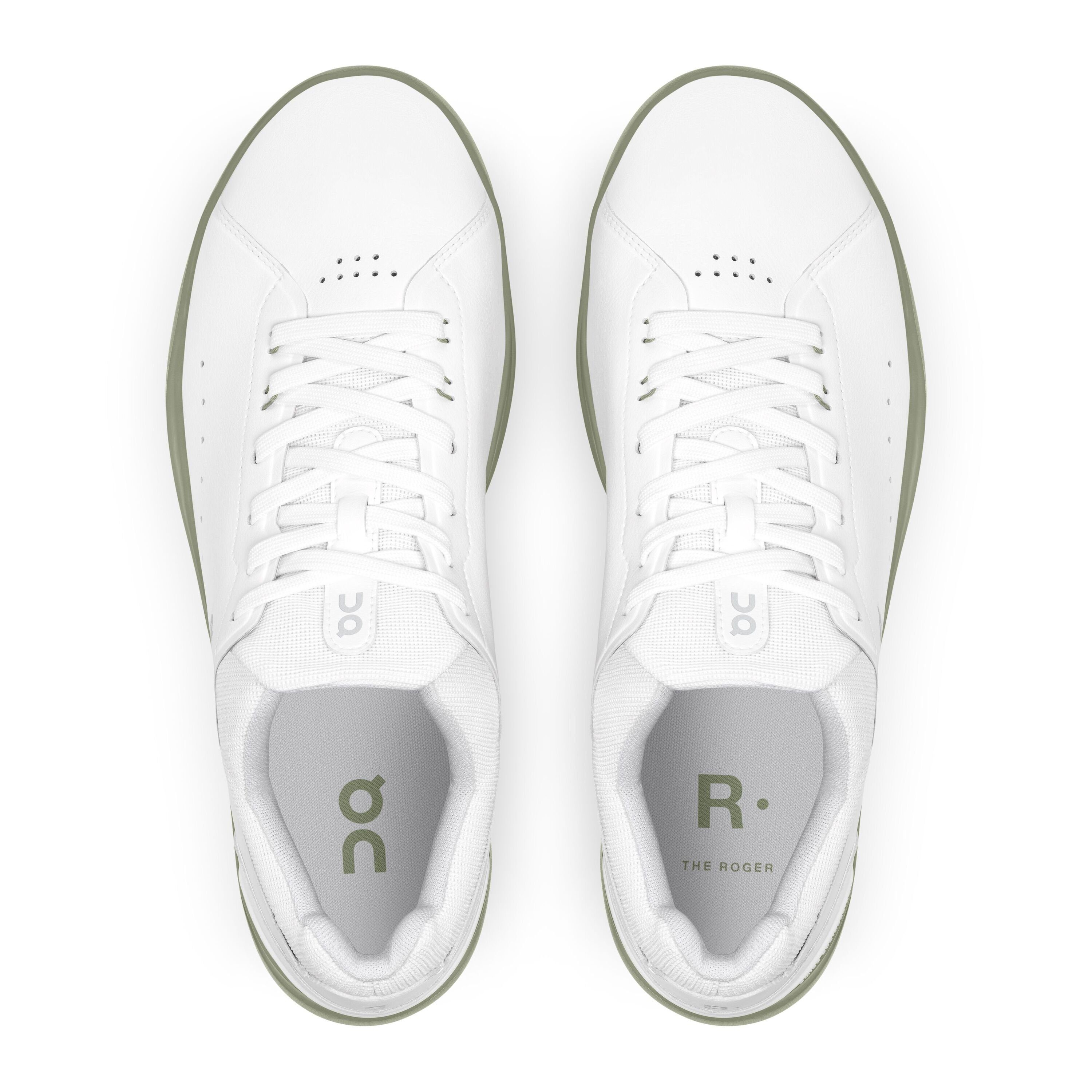 ON RUNNING THE ROGER Advantage White mit / Reseda (2-tlg) CloudTec-Außensohle 98963 Sneaker