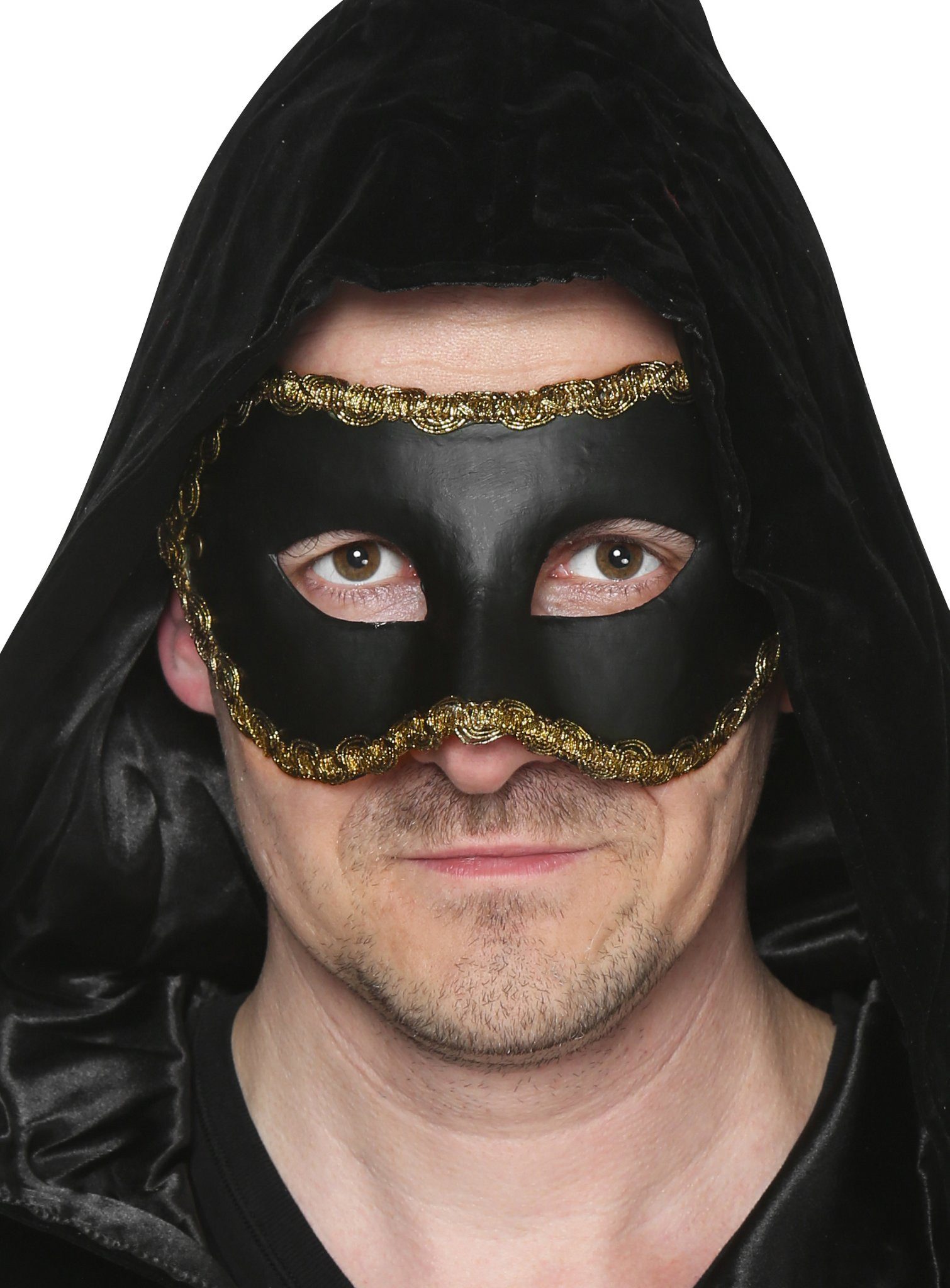 Maskworld Verkleidungsmaske Colombina nera - Venezianische Maske für Fasching