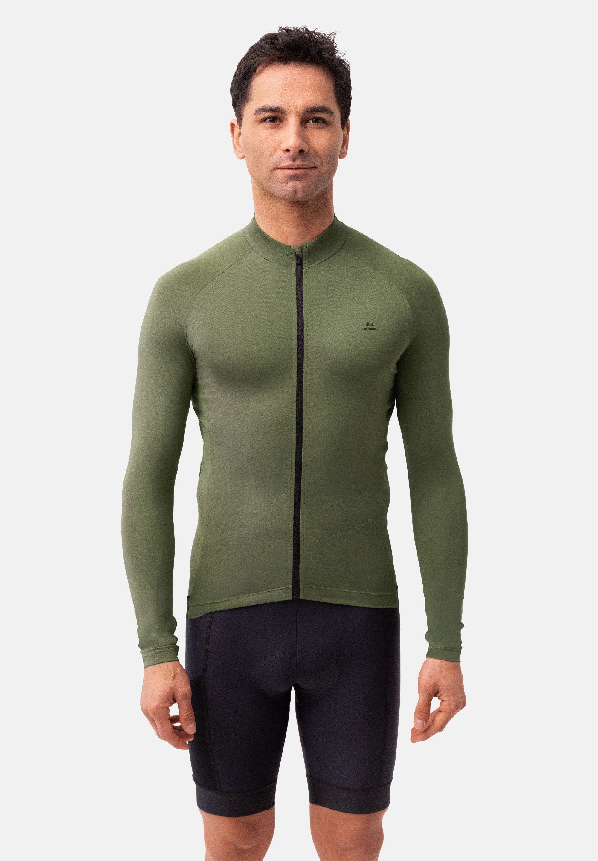 DANISH ENDURANCE Langarmshirt Aero LS Cycling Jersey Langarm Radtrikot mit Reißverschluss & Taschen, Schnelltrocknend