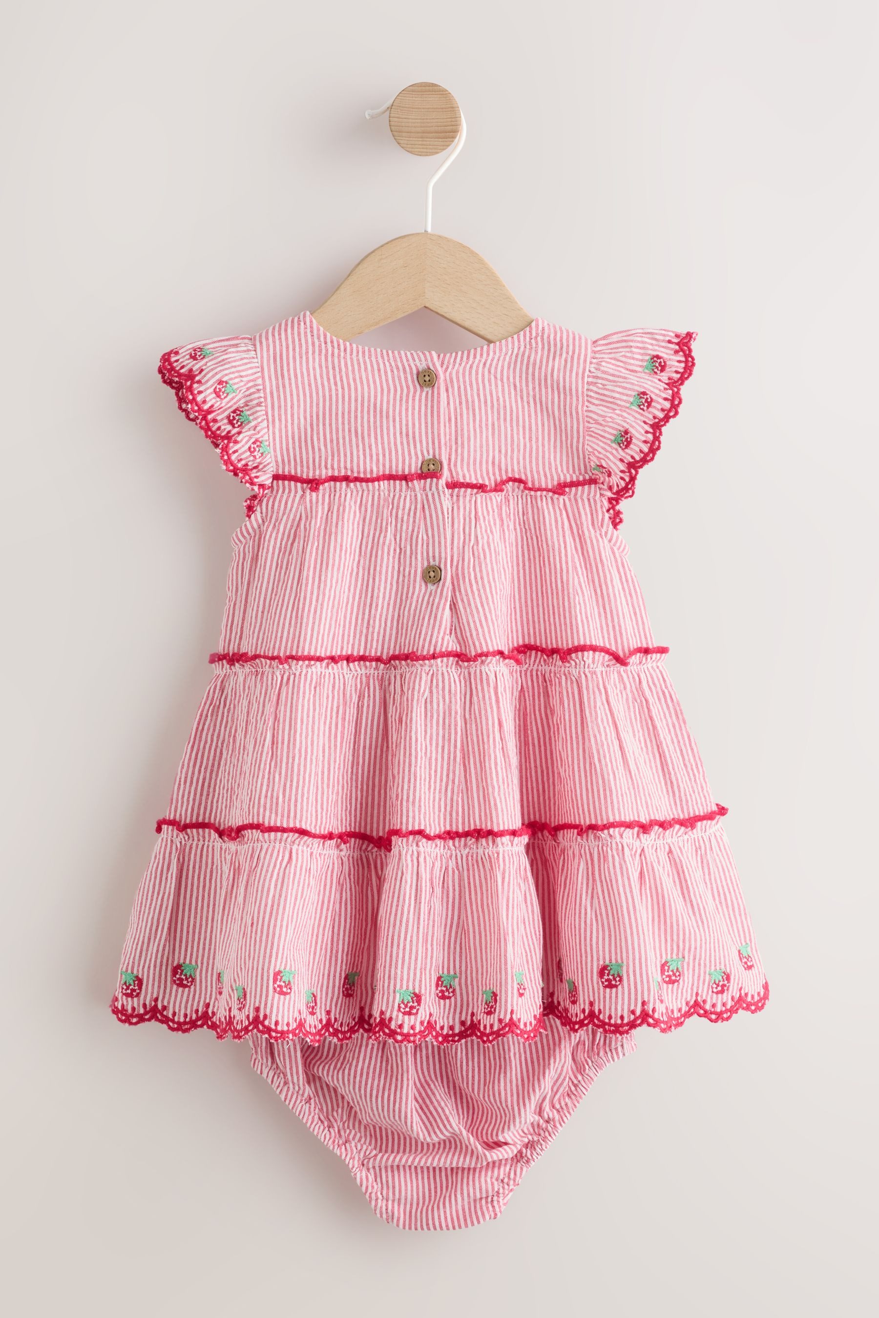 Next Volantkleid 2-teiliges Baby-Set mit gewebtem Kleid und Höschen (2-tlg)