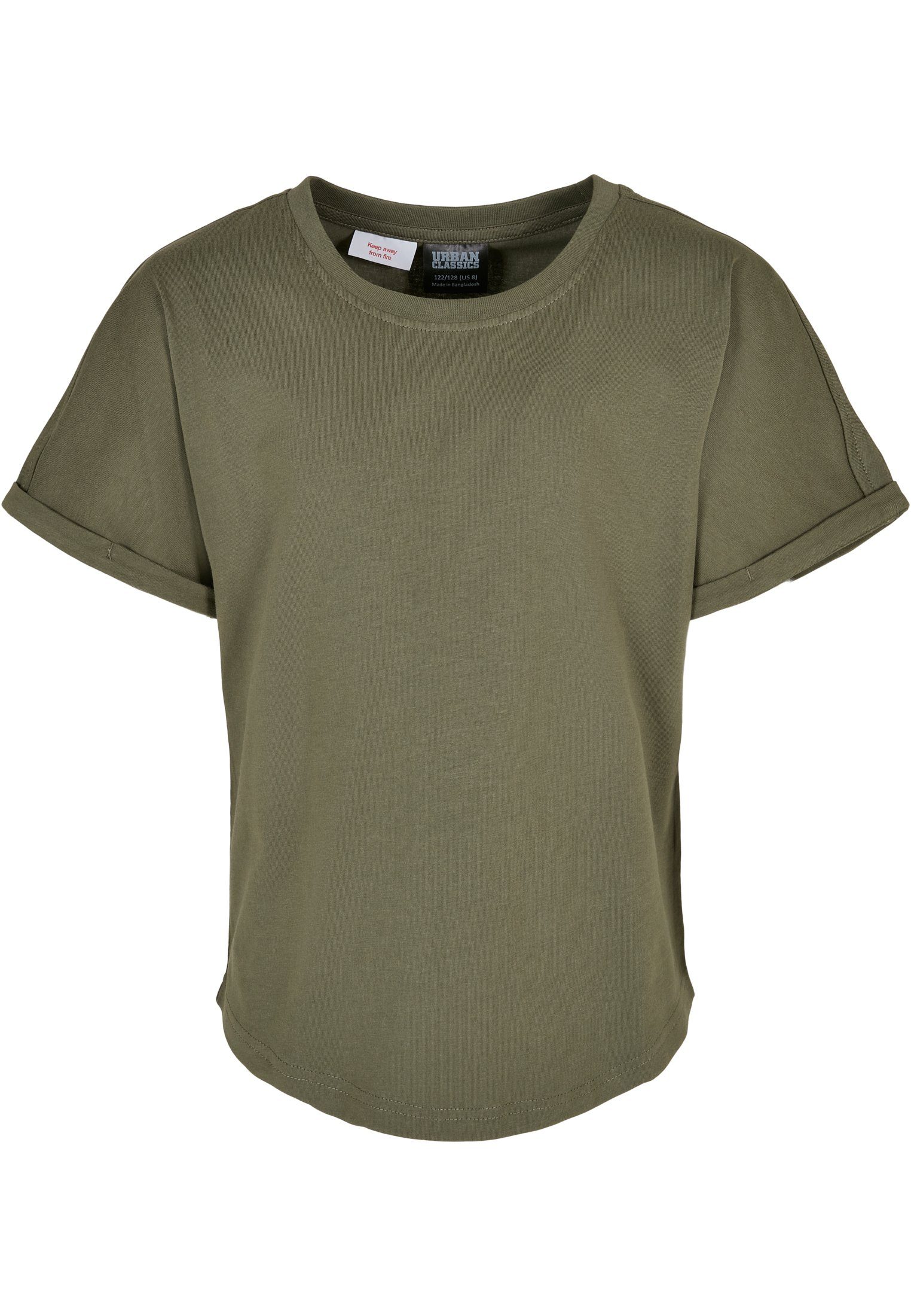 URBAN CLASSICS Longsleeve Herren Boys Long Shaped Turnup Tee (1-tlg) olive