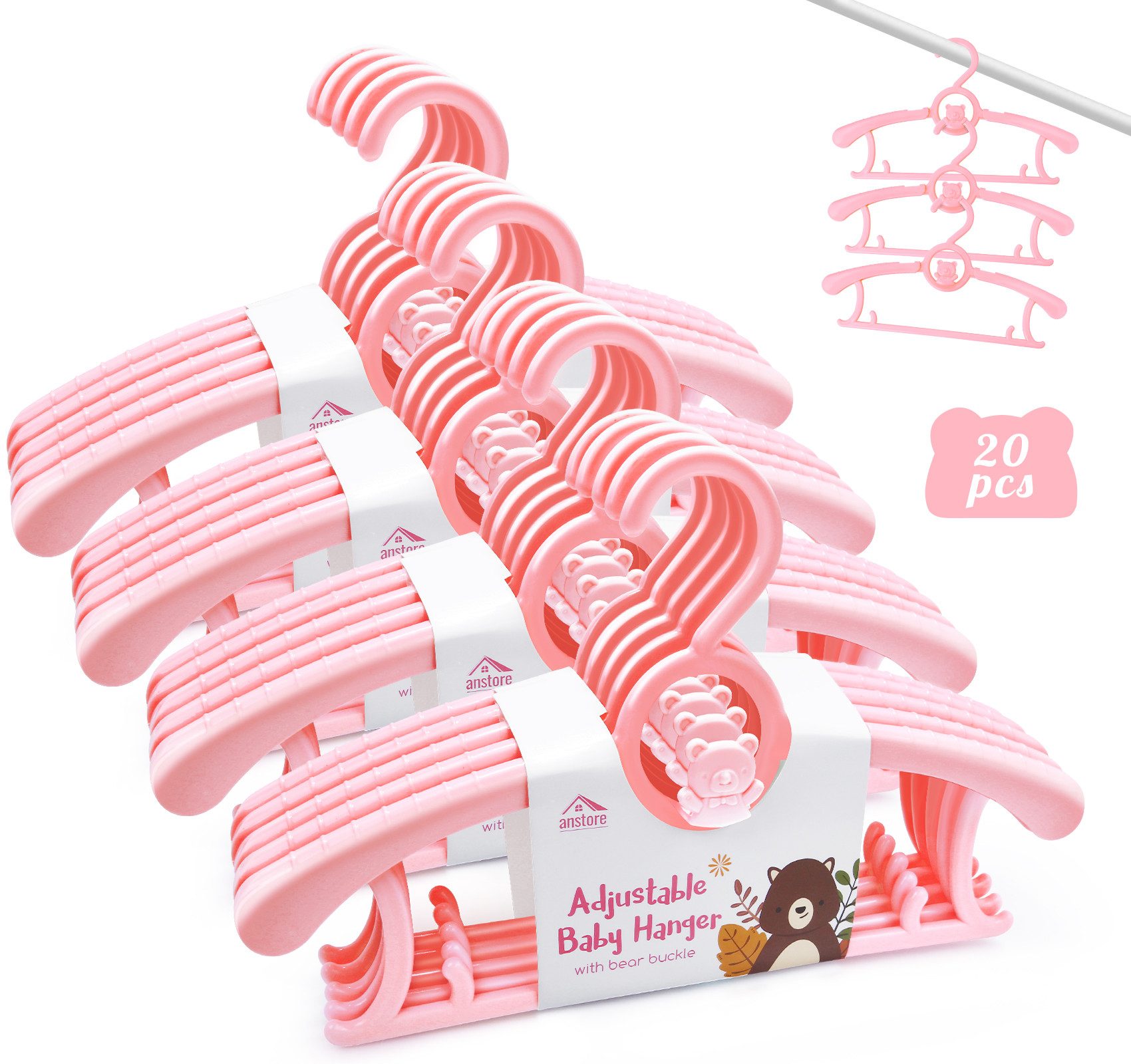 ElitVita Kleiderbügel Ausziehbare Babykleiderbügel, 29-37 cm, günstig online kaufen