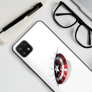 DeinDesign Handyhülle Captain America Offizielles Lizenzprodukt Marvel, Samsung Galaxy A22 5G Silikon Hülle Bumper Case Handy Schutzhülle