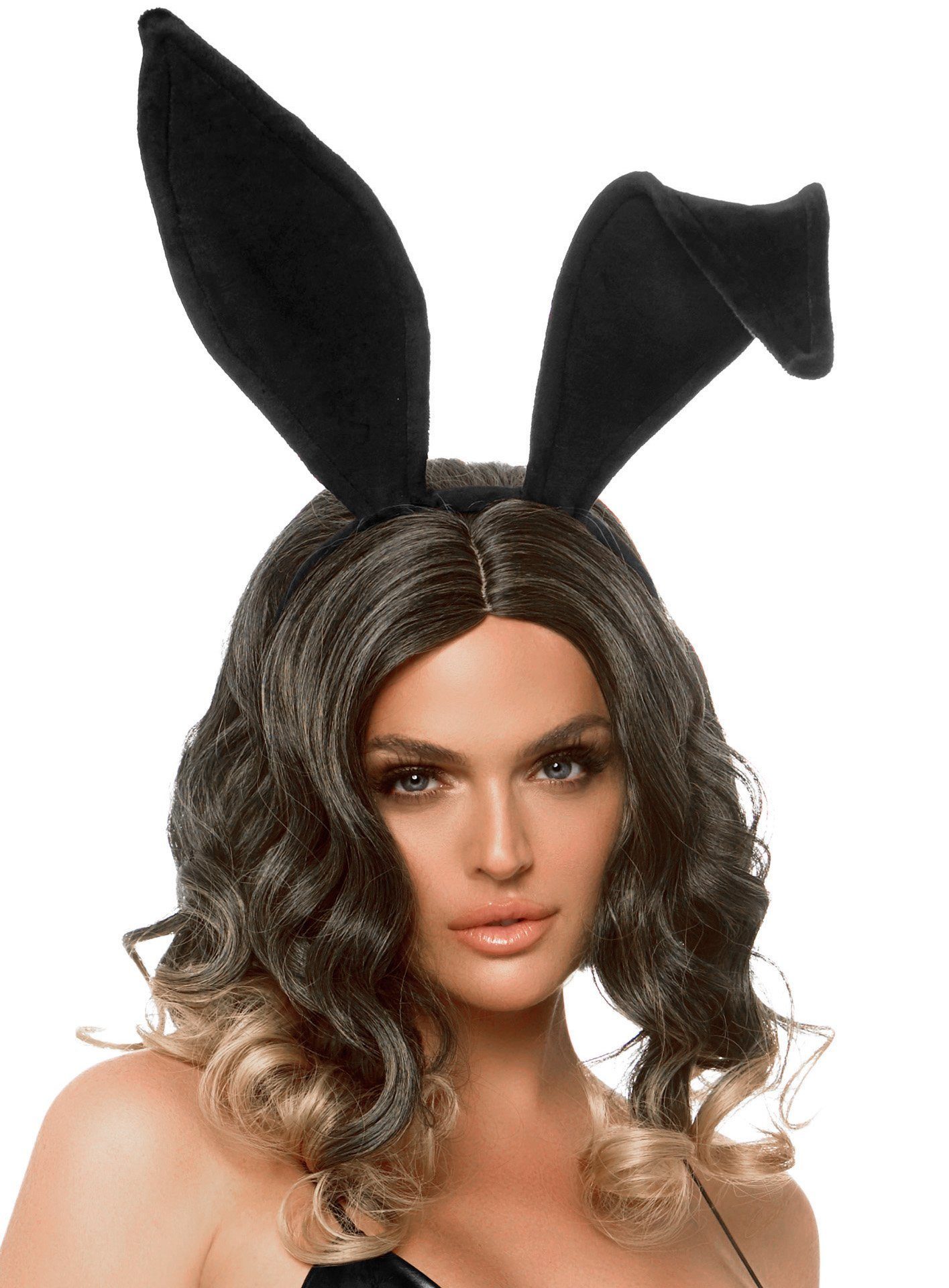 Leg Avenue Kostüm Biegbare Hasenohren schwarz, Verstellbare Ohren für individuelle Bunnys