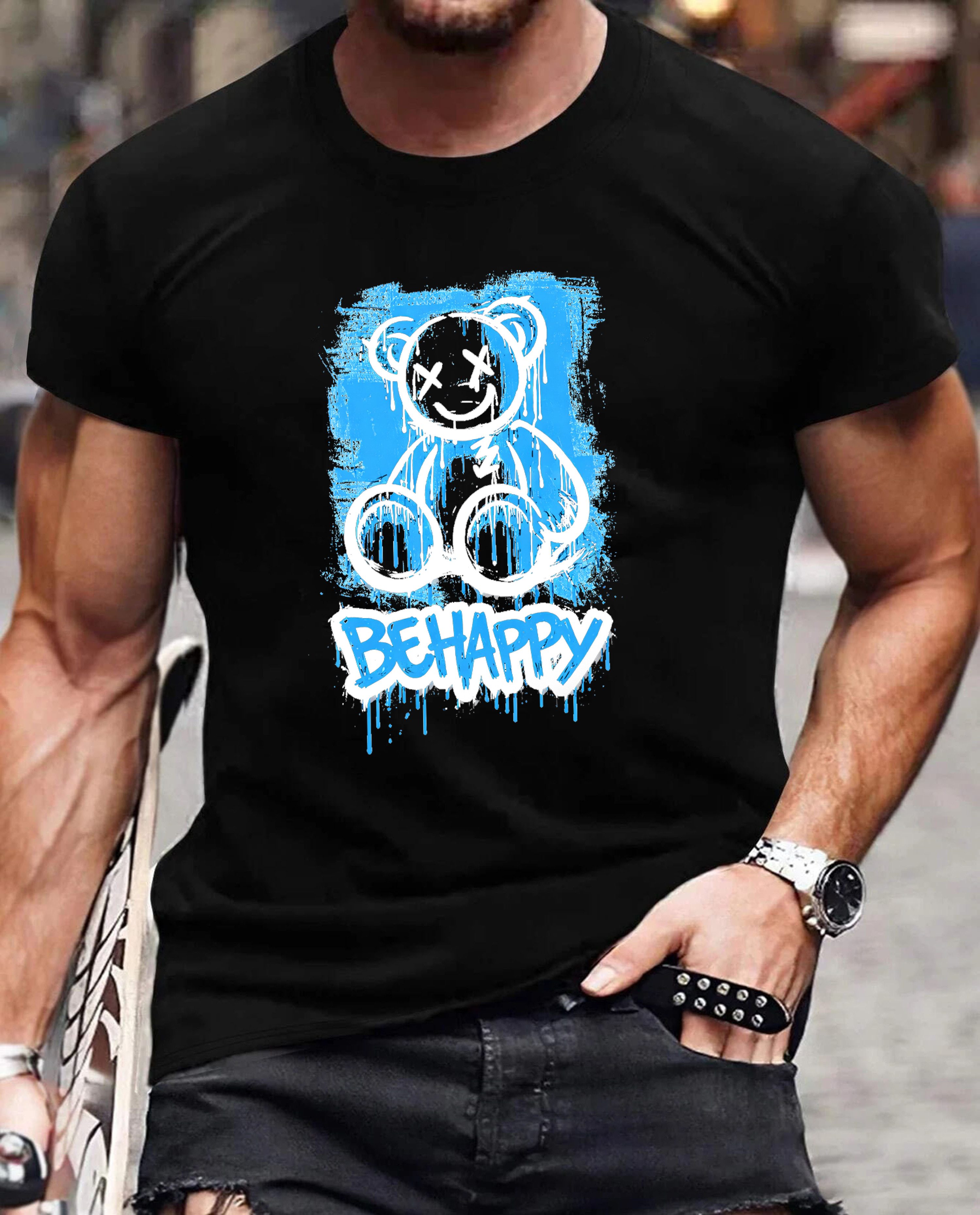 T-Shirt Damen Shirt Rundhals Basic "Crazy Bär"