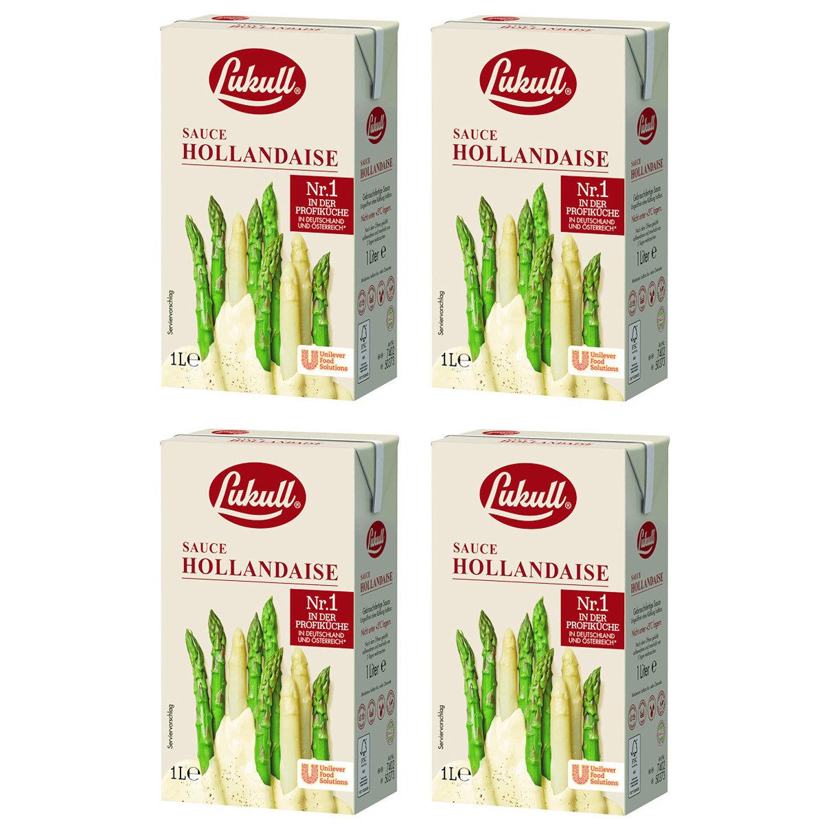 Lukull Saucen, Lukull Sauce Hollandaise mit zart cremiger Konsistenz 1000ml 4er Pack