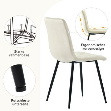 OKWISH Essgruppe Polsterstühle Küchetisch Marmoroptik, (5-tlg), Esstisch und 4 Esszimmerstuhl Set