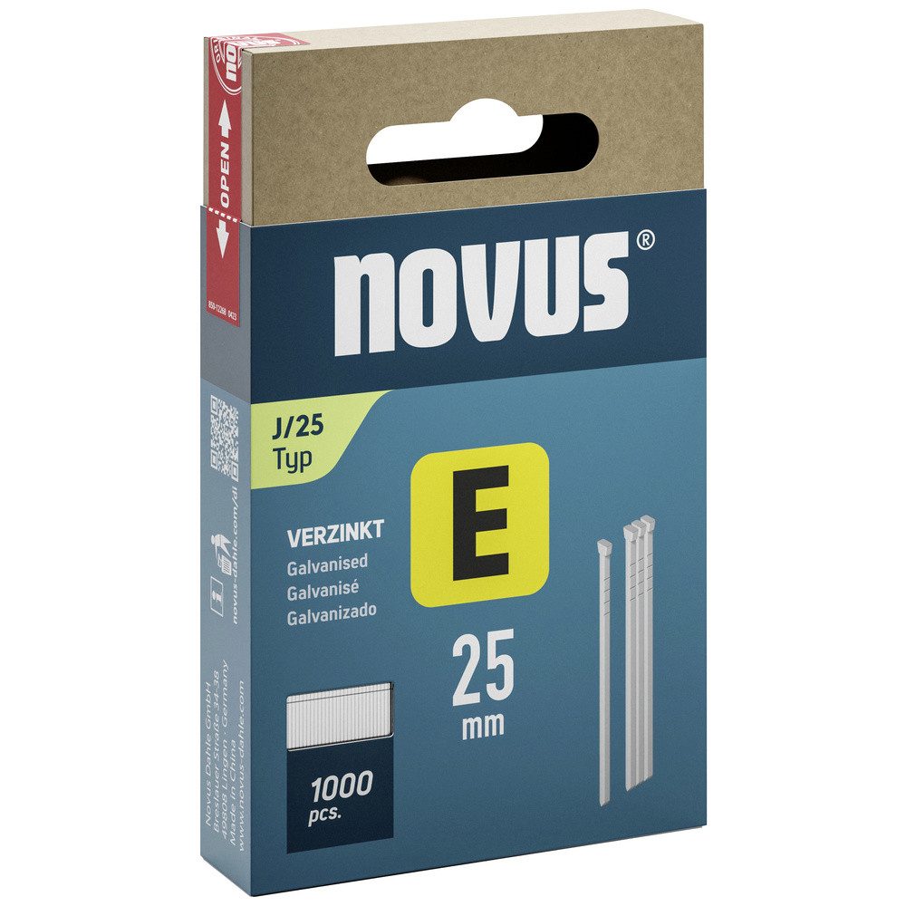 NOVUS Handtacker Novus Tools 044-0091 Tackernägel Typ J Produktabmessung, Länge 25 mm 1