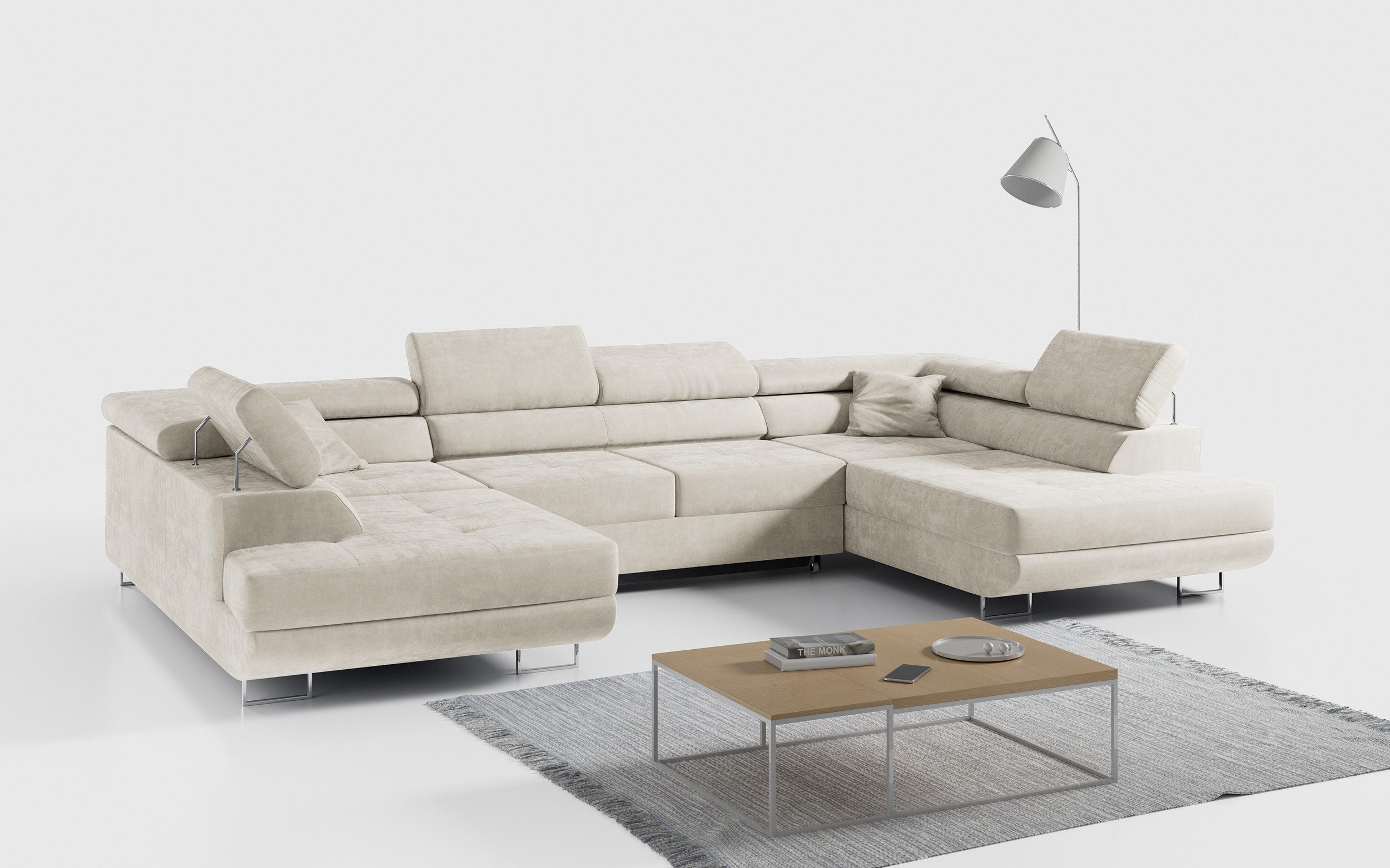 MKS MÖBEL Ecksofa GUSTAW U, Set, Wohnzimmer - Wohnlandschaft, U-Form Couch mit Schlaffunktion