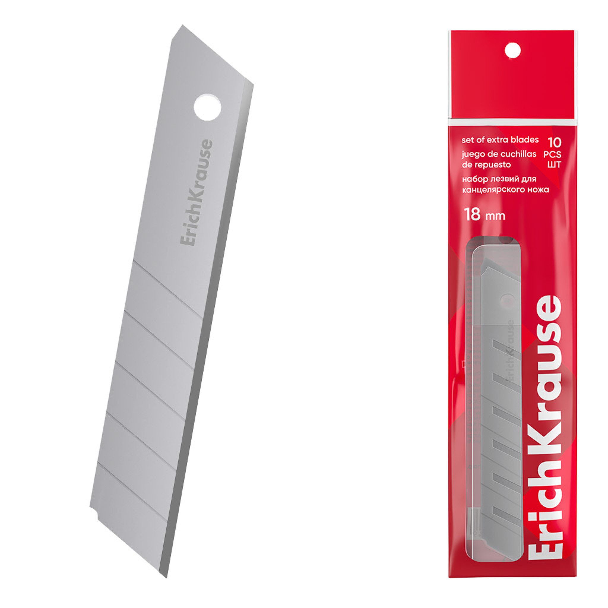 Erich Krause Cuttermesser, Ersatzklingen für Cuttermesser 18mm im Dispenser 10 Stück