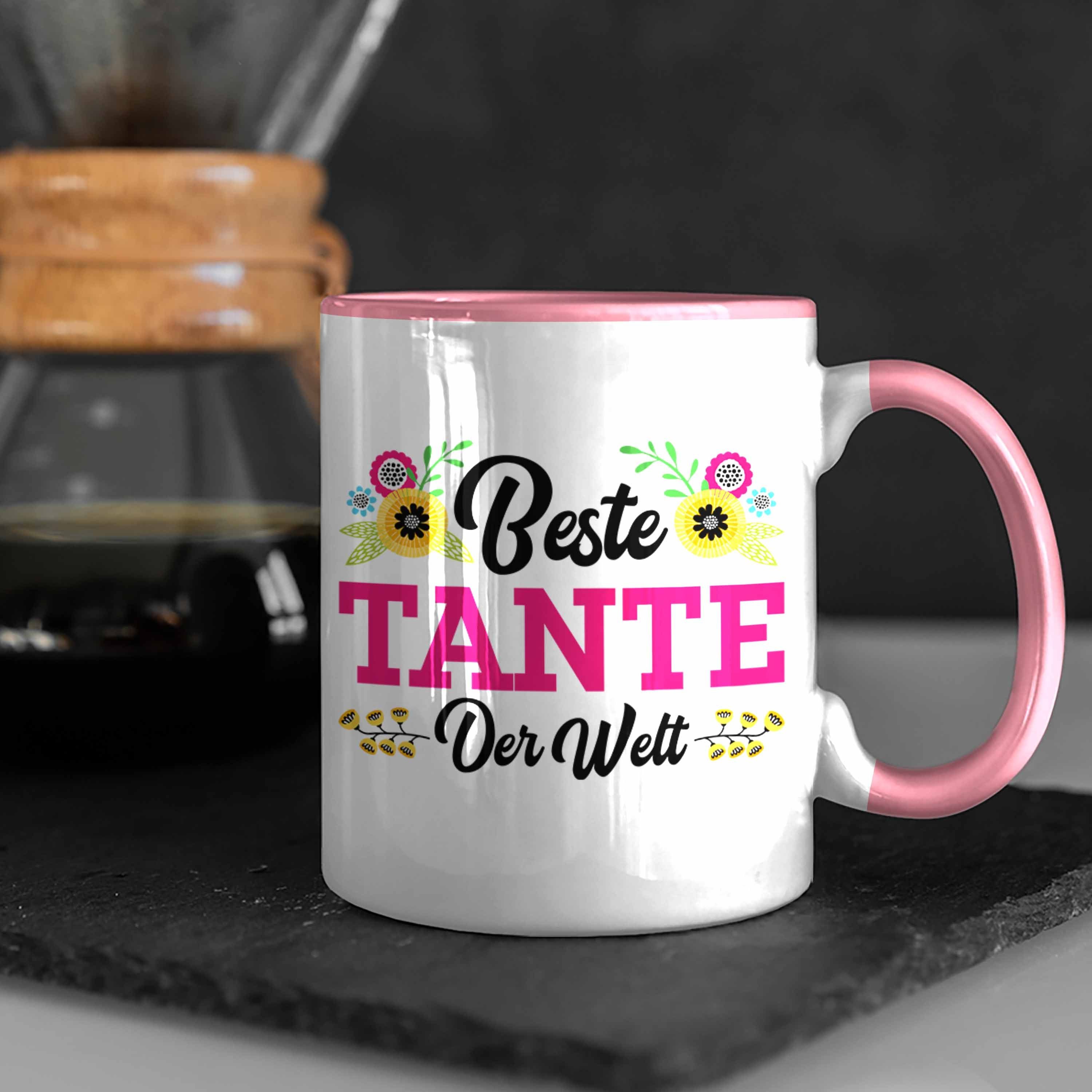 Coole Tante für Tasse der Geschenk Trendation Tasse Tante Lieblings Trendation Geschenkidee Tante Verrückte Welt Rosa Spruch - Weihnachten Beste