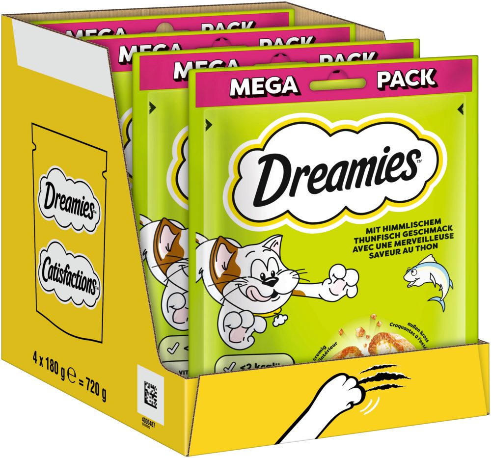 Dreamies DREAMIES™ Thunfisch 4 x 180g, Snack für: Katze