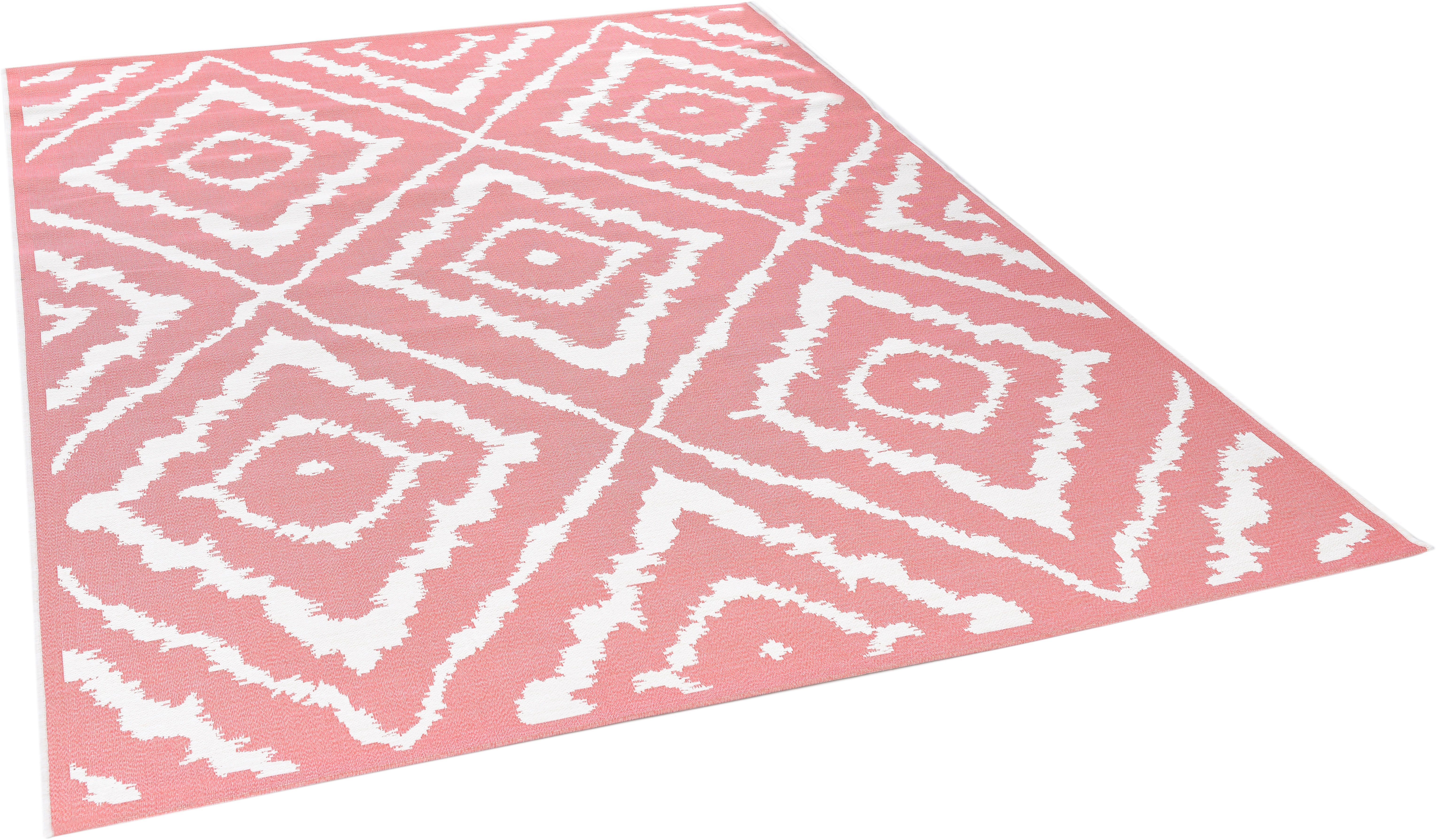 TOM TAILOR HOME Teppich Garden Pattern, rechteckig, Höhe: 3 mm, Flachgewebe, modernes Rauten Design, In- und Outdoor geeignet
