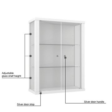 VR-Wohnideen Hängevitrine C1012 (Glasvitrine (80x60x20 cm) mit 2 Glastüren) perfekt für Sammler, Sammlervitrine, Glasvitrine hängend, Vitrinenschrank