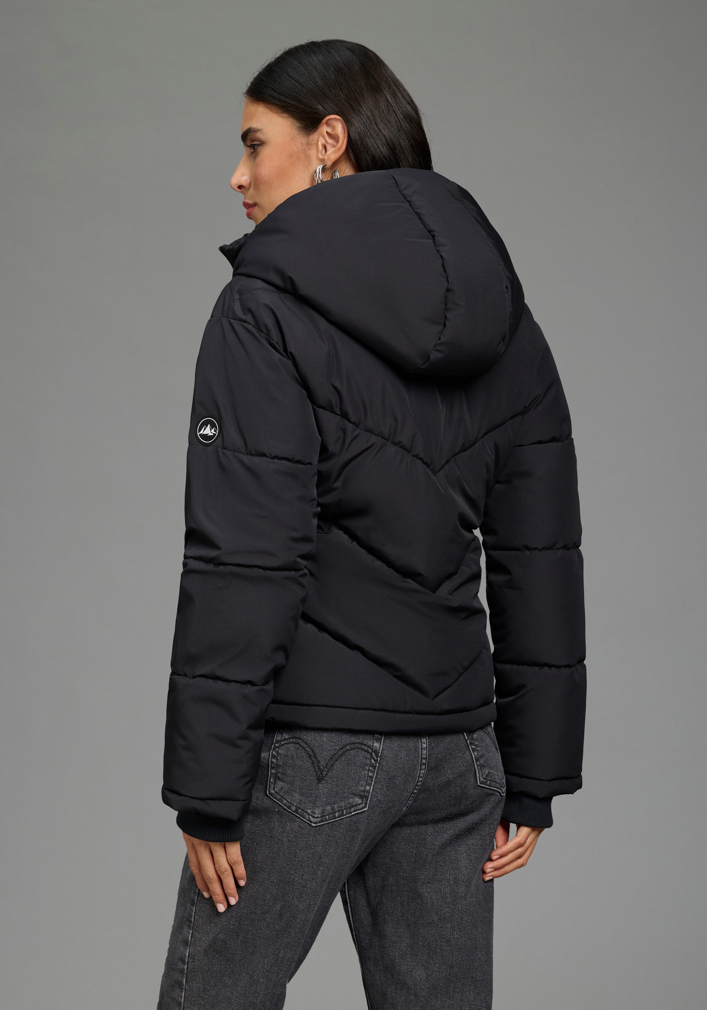 Polarino Steppjacke Puffer Jacke mit Kapuze, figurumspielend, wärmend – Bild 2 von 5