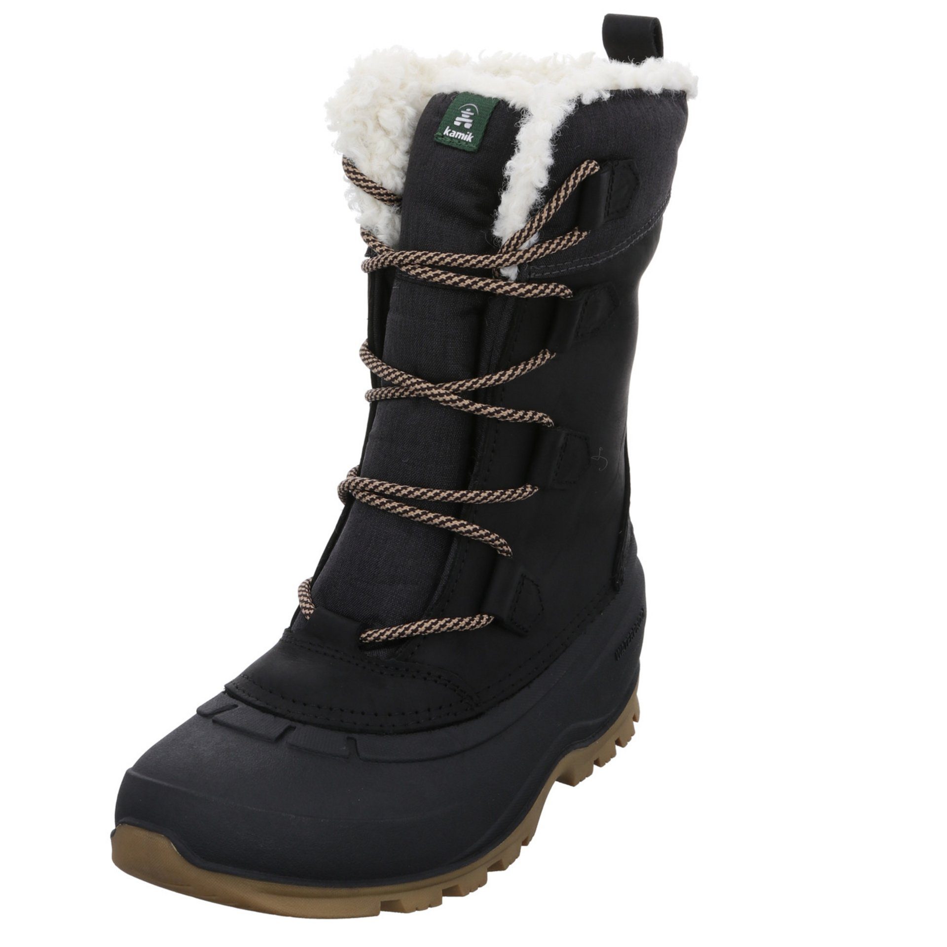 Kamik Damen Snowboots Schuhe Snowgem Winterstiefel Snowboots Leder-/Textilkombination Schwarz (11910130) | Stiefeletten