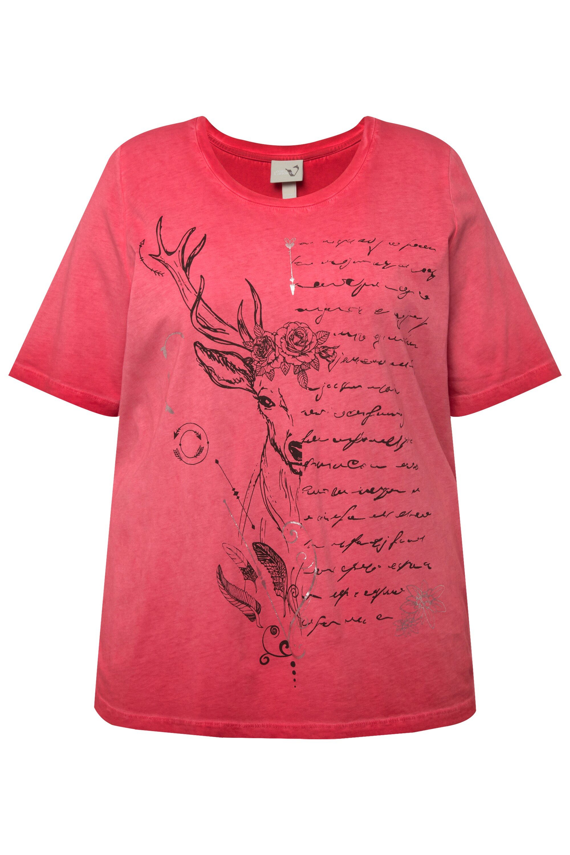 T-Shirt T-Shirt Hirsch Classic Rundhals Halbarm