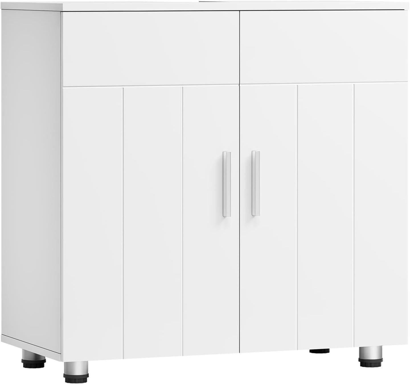 EUGAD Waschbeckenunterschrank (1-St) Landhausstil, MDF, 60x60x30 cm, Weiß